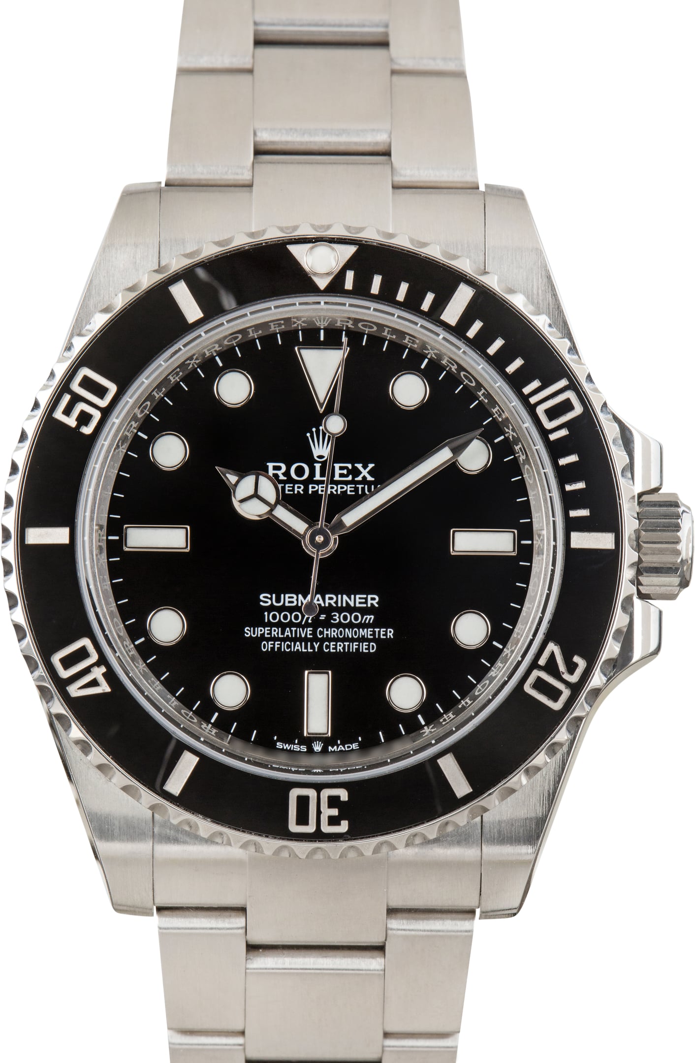 Pre-Owned Rolex Submariner Black Dial ref 124060 Stainless Steel