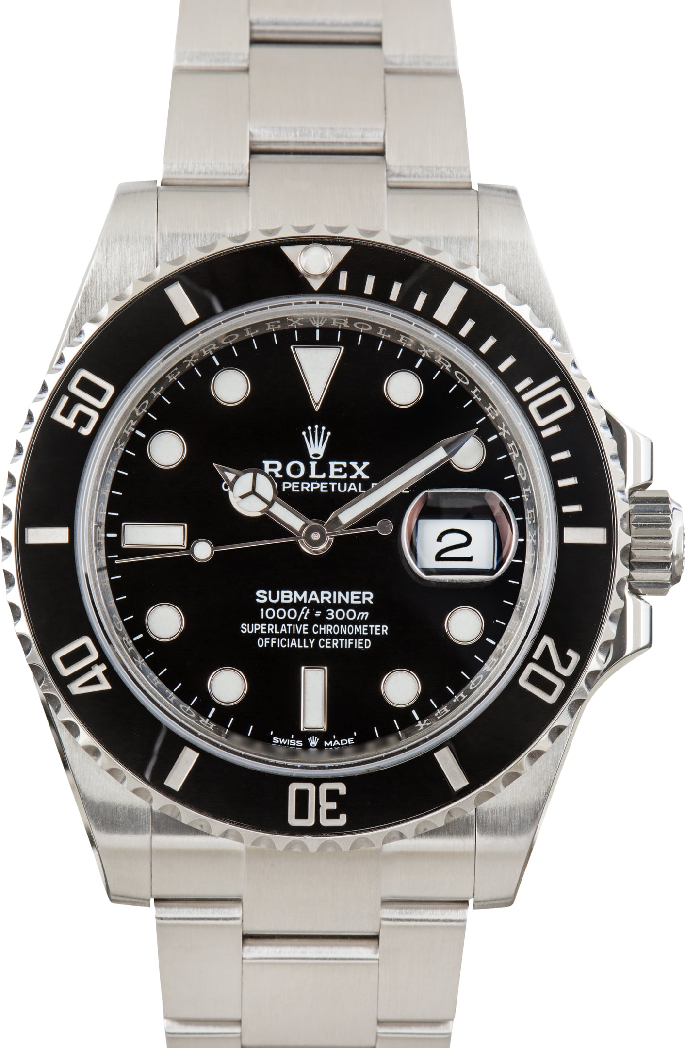 Pre-Owned Rolex Submariner Black Dial ref 126610 Stainless Steel