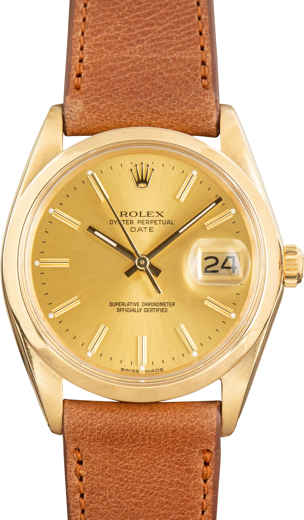 Pre-Owned Rolex Date ref 1500 Champagne Dial