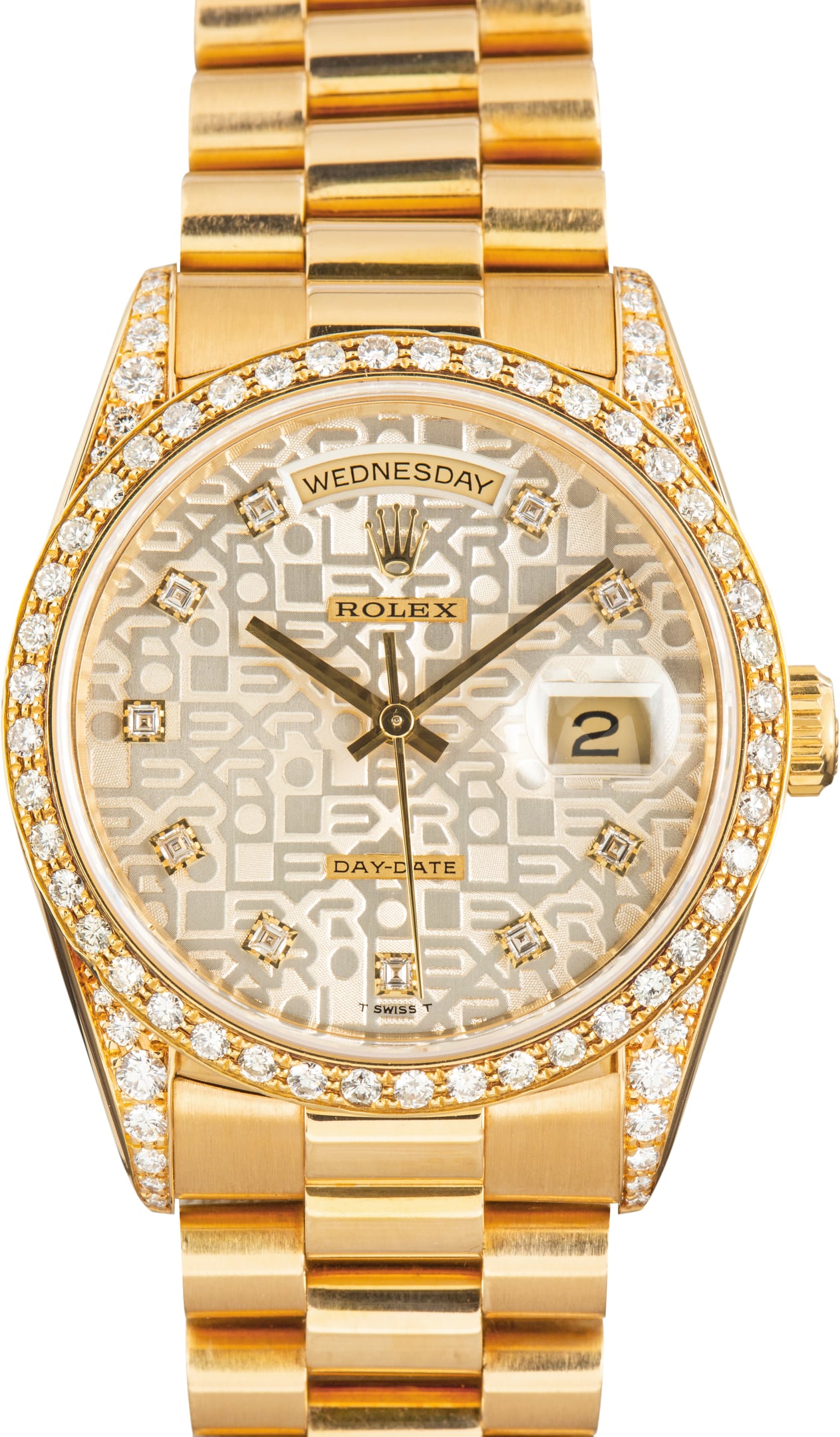 Pre-Owned Rolex Day-Date 36 Ref 18388 Silver Jubilee Diamond Dial