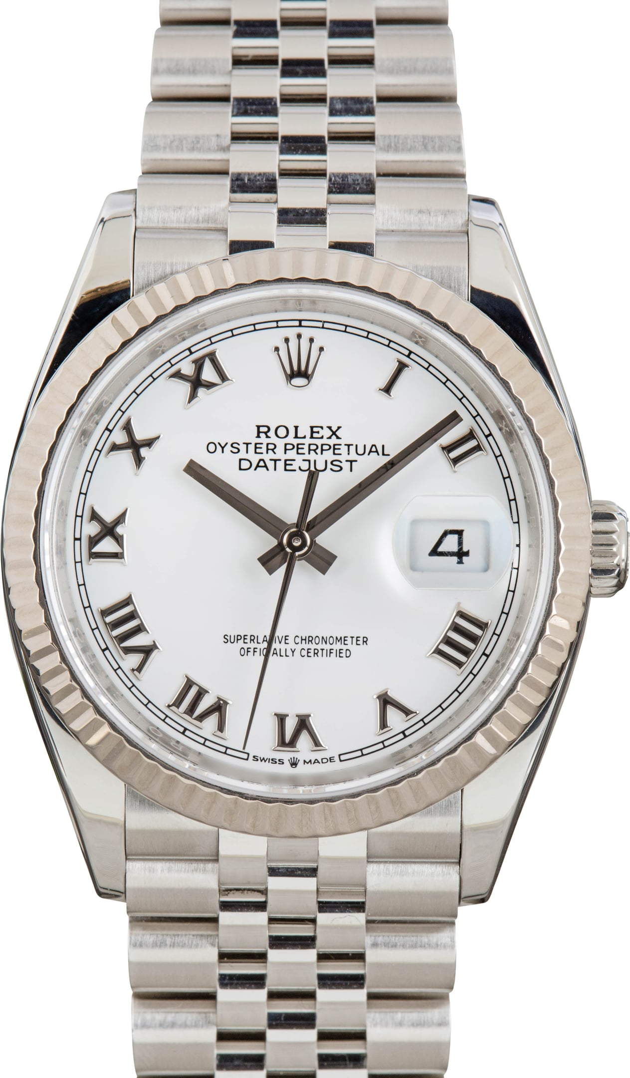 Pre-Owned Rolex Datejust 36 Ref 126234 White Roman Dial