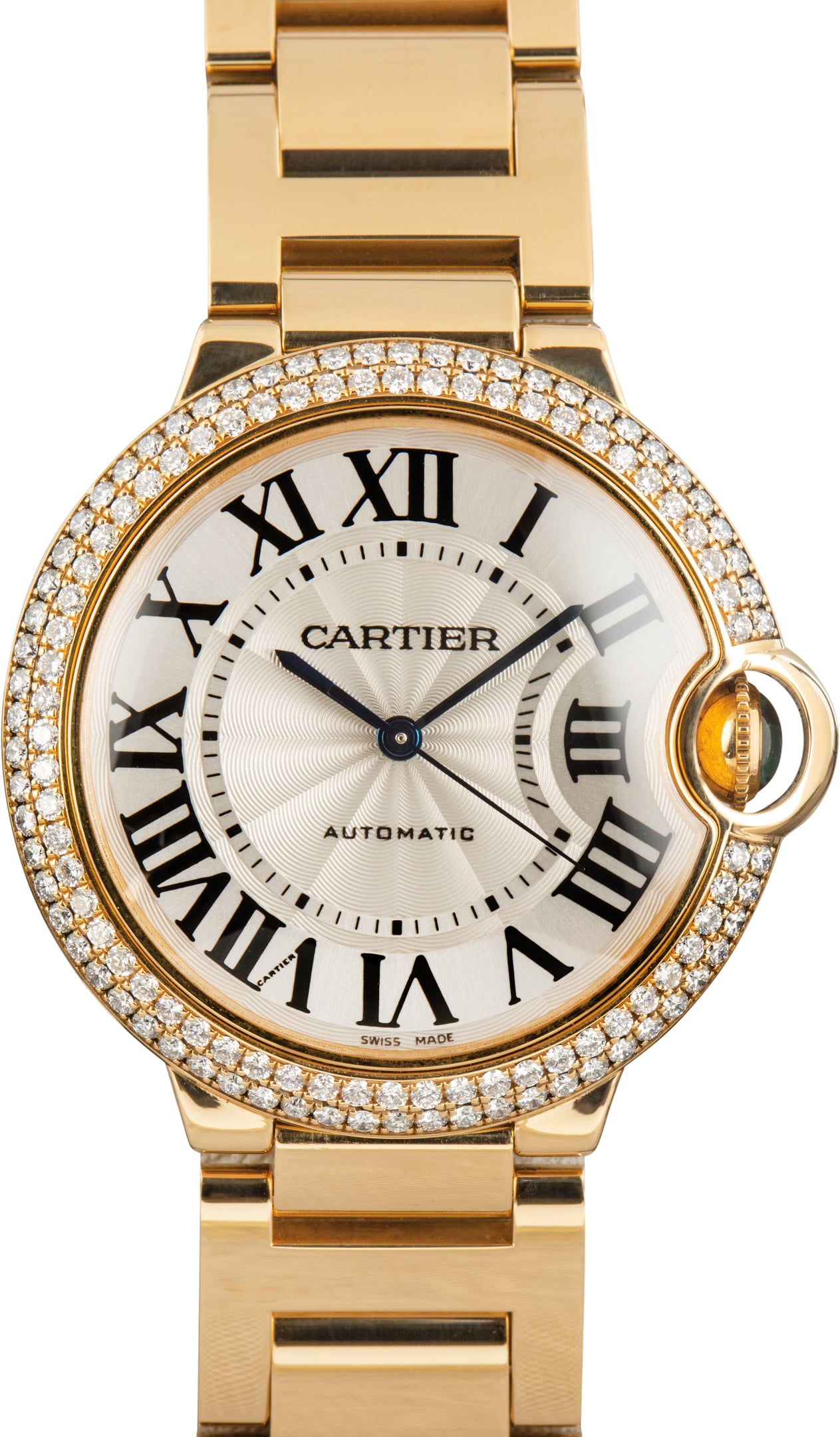 Pre-Owned Cartier Ballon Bleu WE9004Z3 Diamond Bezel