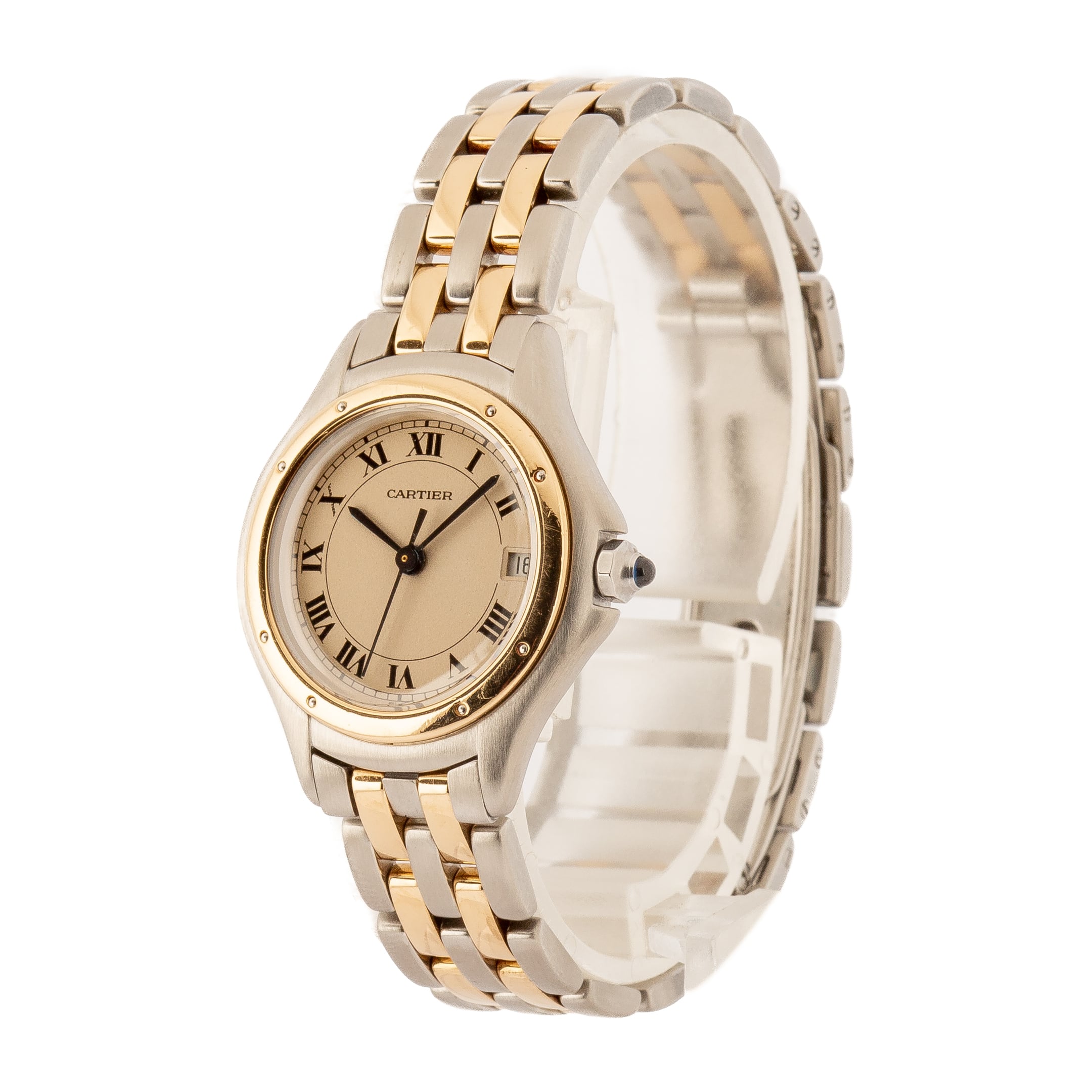 Pre-Owned Cartier Cougar W35005B6 Steel & Yellow Gold