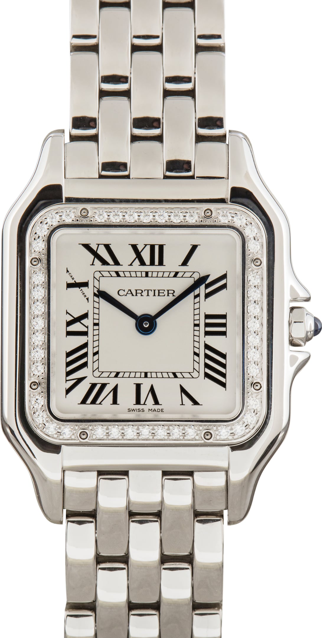 Pre-Owned Panthere de Cartier W4PN0018 Medium Model Diamond Bezel