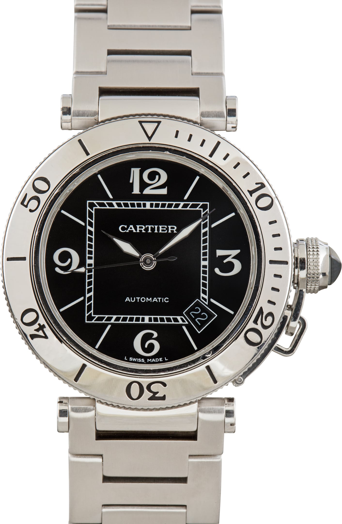 Pre-Owned Cartier Pasha Ref W31077M7 Black Dial