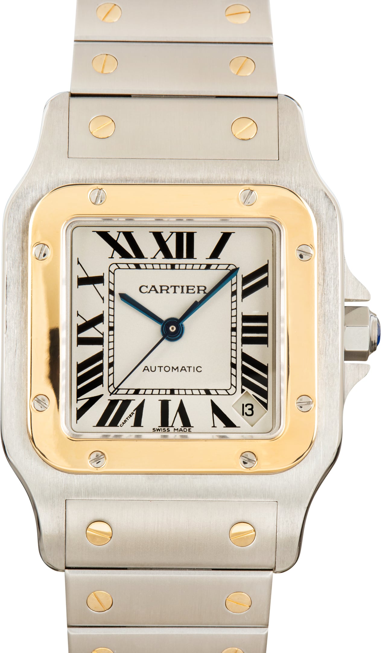 Pre-Owned Cartier Santos Galbee Ref W20099C4 Steel & 18k Yellow Gold