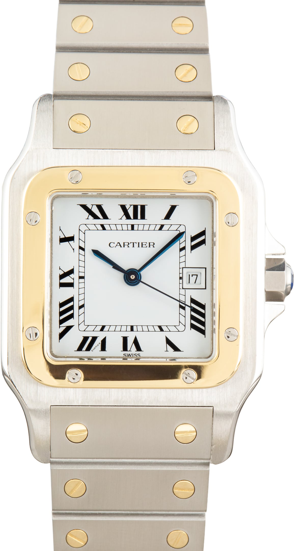 Pre-Owned Cartier Santos Galbee White Roman Dial