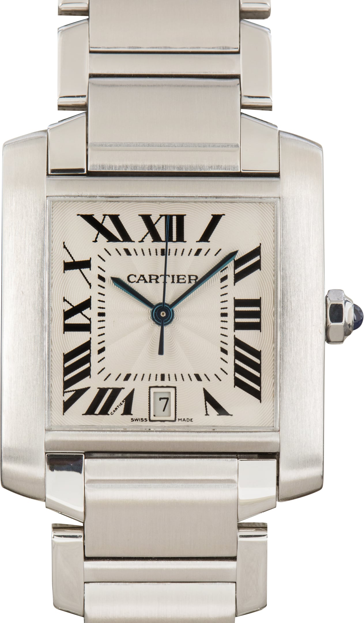 Pre-Owned Silver Roman Dial Cartier Tank Francaise Ref W51002Q3