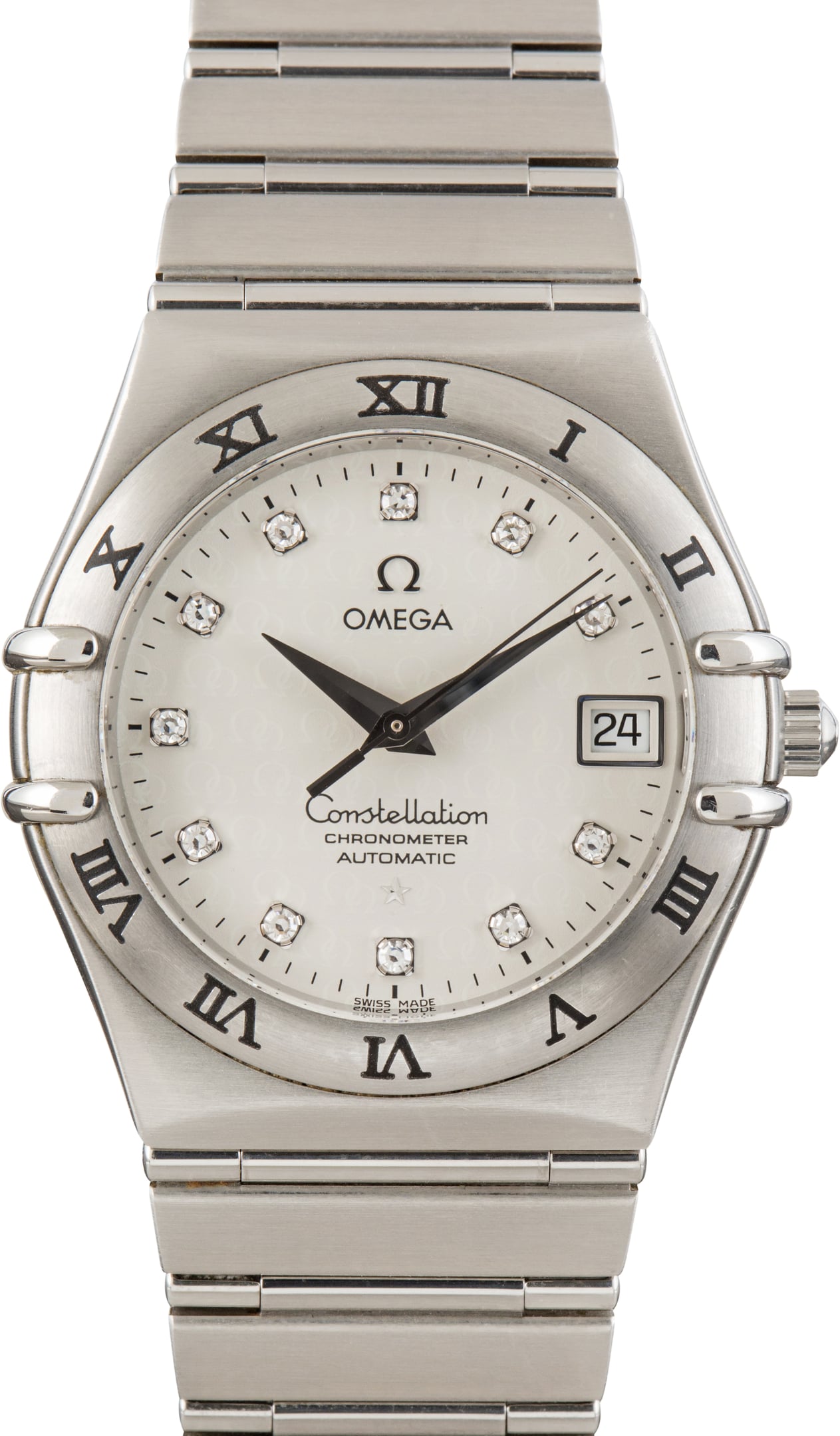 Pre-Owned Omega Constellation Silver Diamond Dial