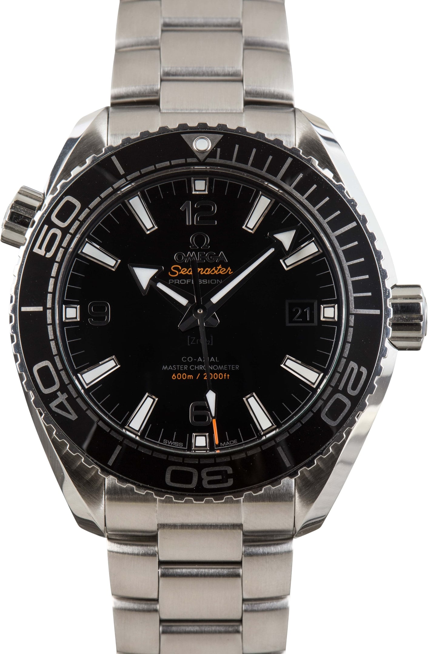 Pre-Owned Planet Ocean 600M Omega Seamaster Black Dial