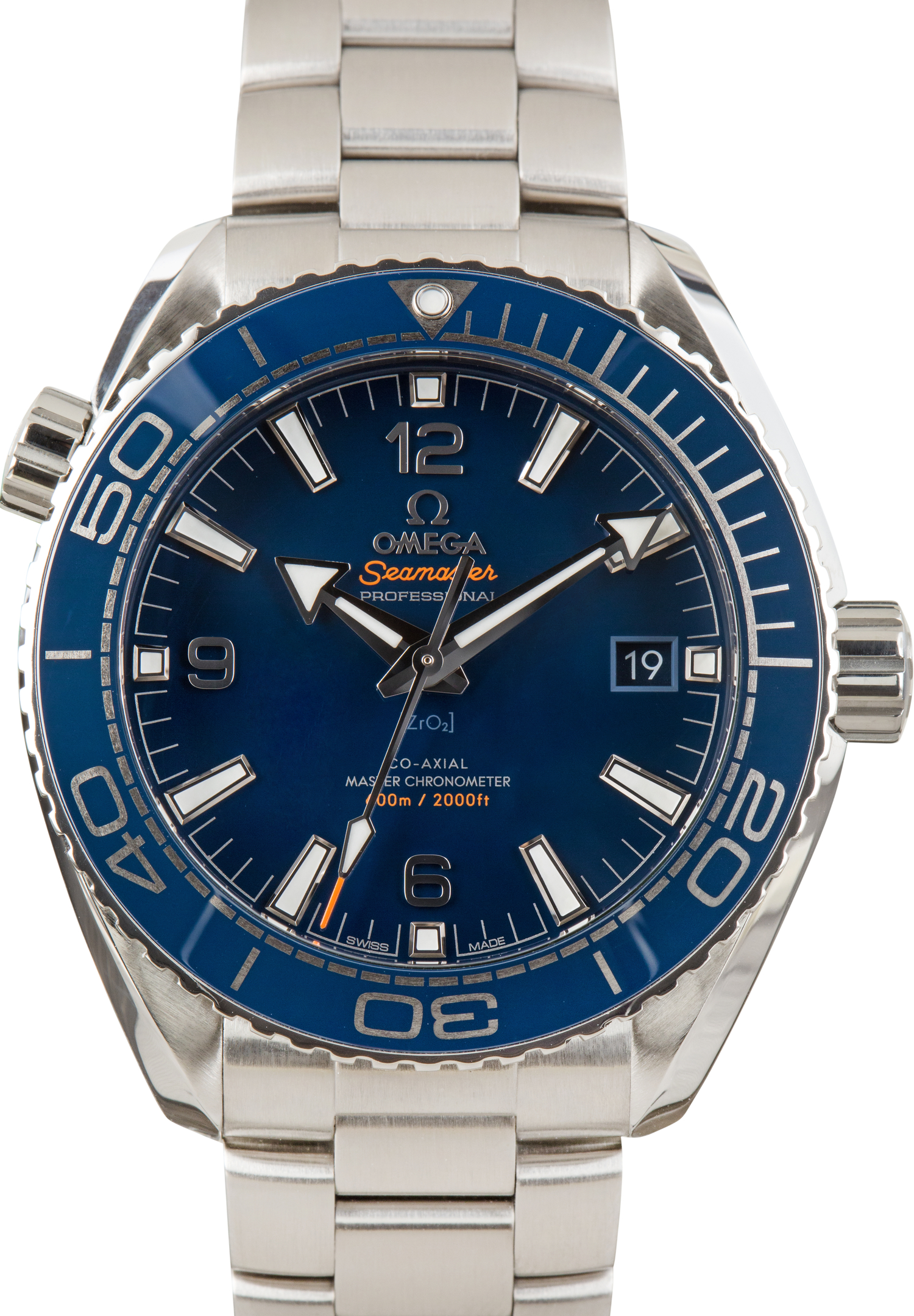 Pre-Owned Omega Seamaster Planet Ocean Blue Dial Timing Bezel