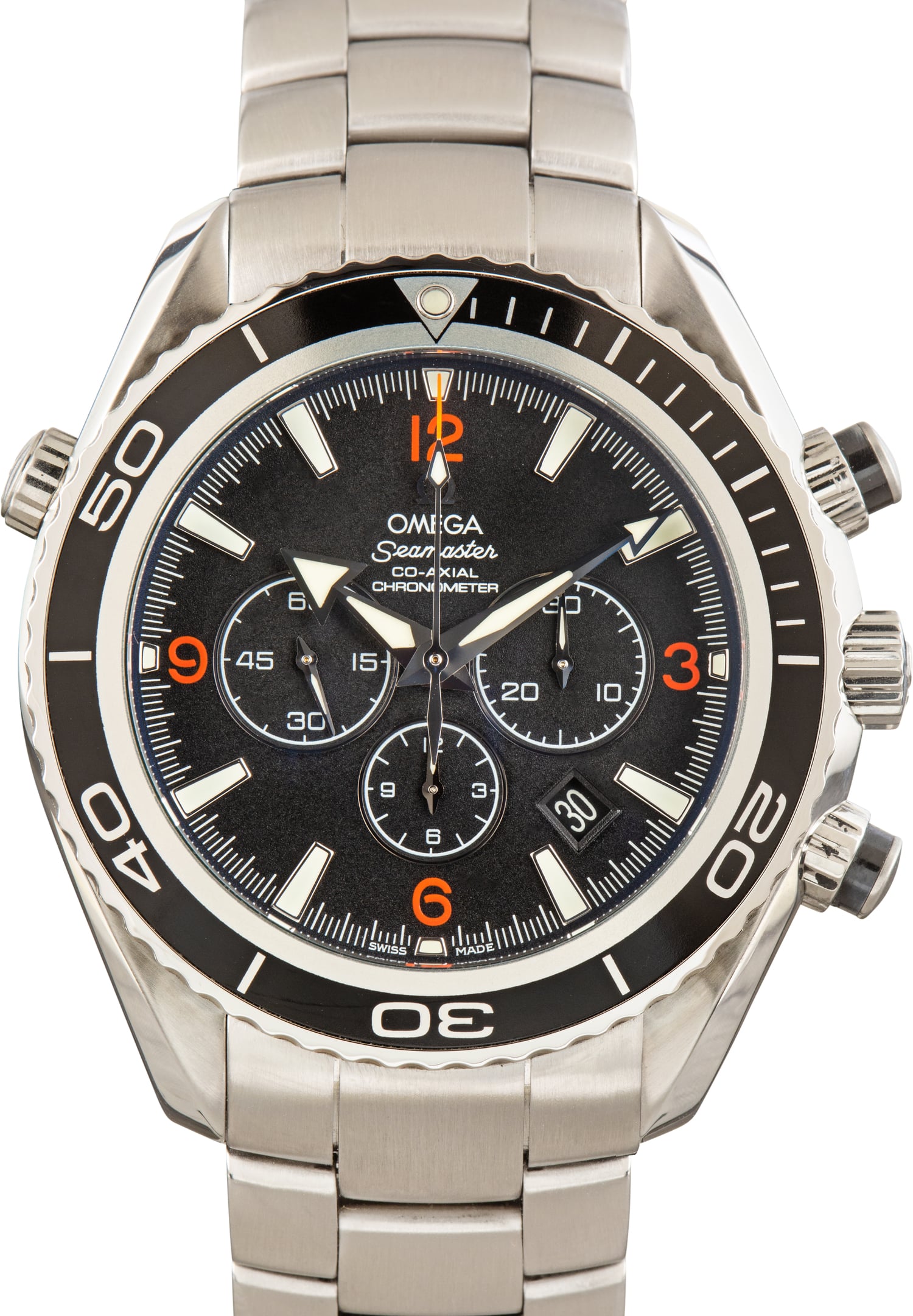 Pre-Owned Black Dial Omega Seamaster Planet Ocean 600M Steel