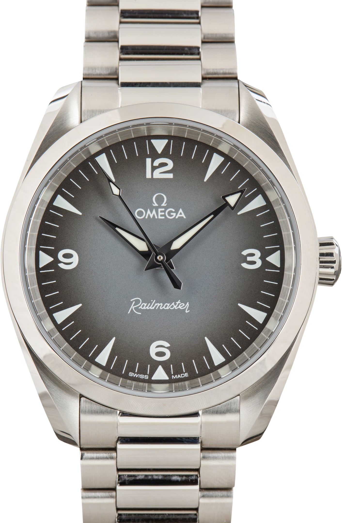 Pre-Owned Omega Seamaster Railmaster Grey Arabic Dial