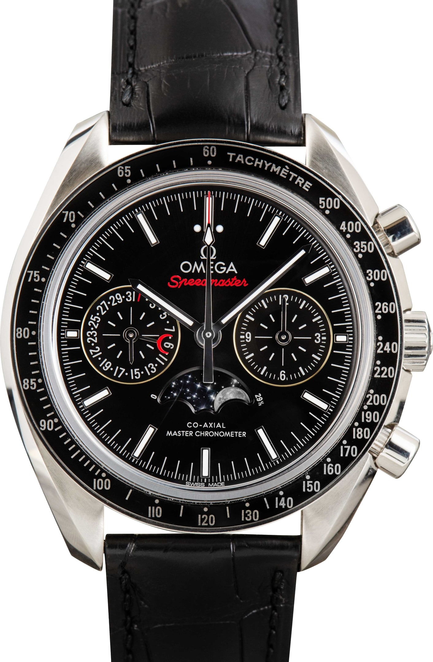 Pre-Owned Omega Speedmaster Moonphase Black Dial