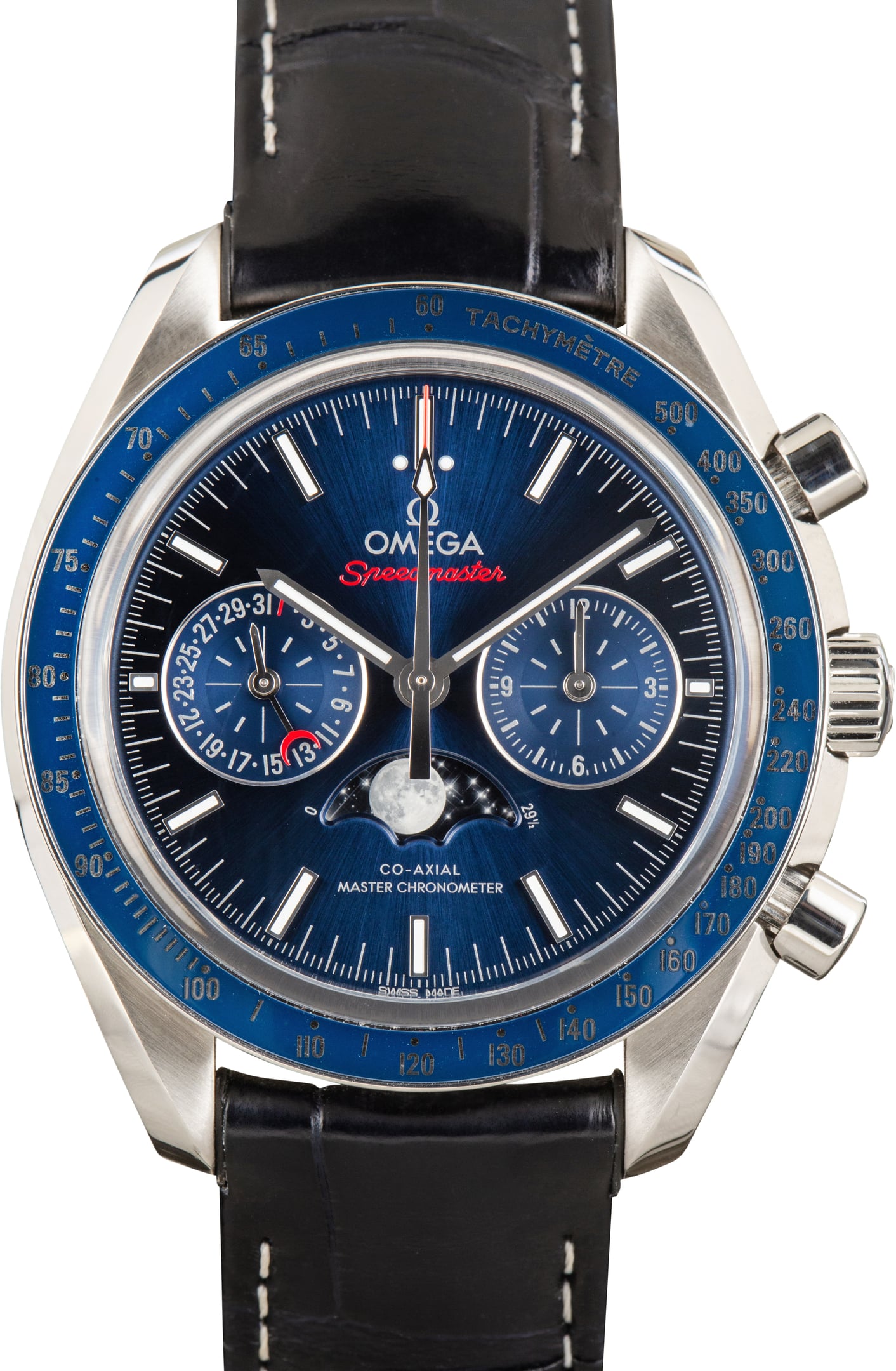 Pre-Owned Omega Speedmaster Moonphase Blue Chronograph Dial