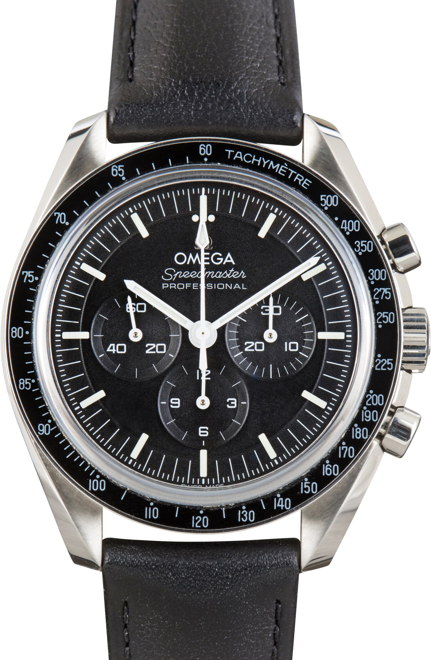 Pre-Owned Black Dial Omega Speedmaster Moonwatch Professional Steel