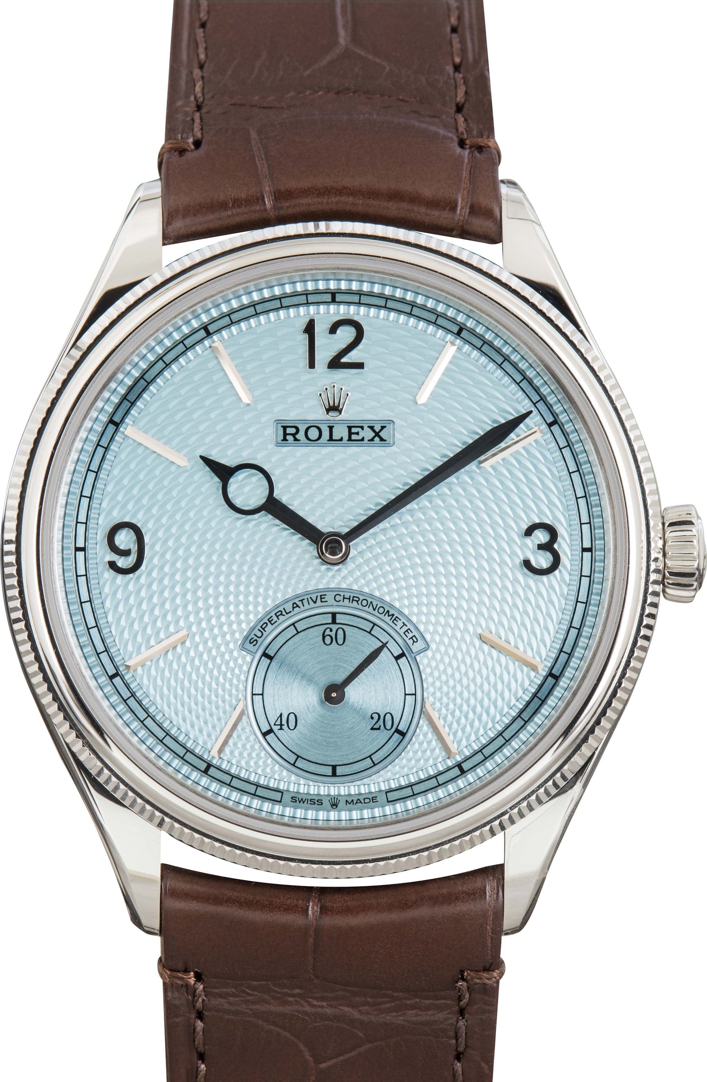 Pre-Owned Rolex Platinum 1908 Ref 52506 Ice Blue Dial