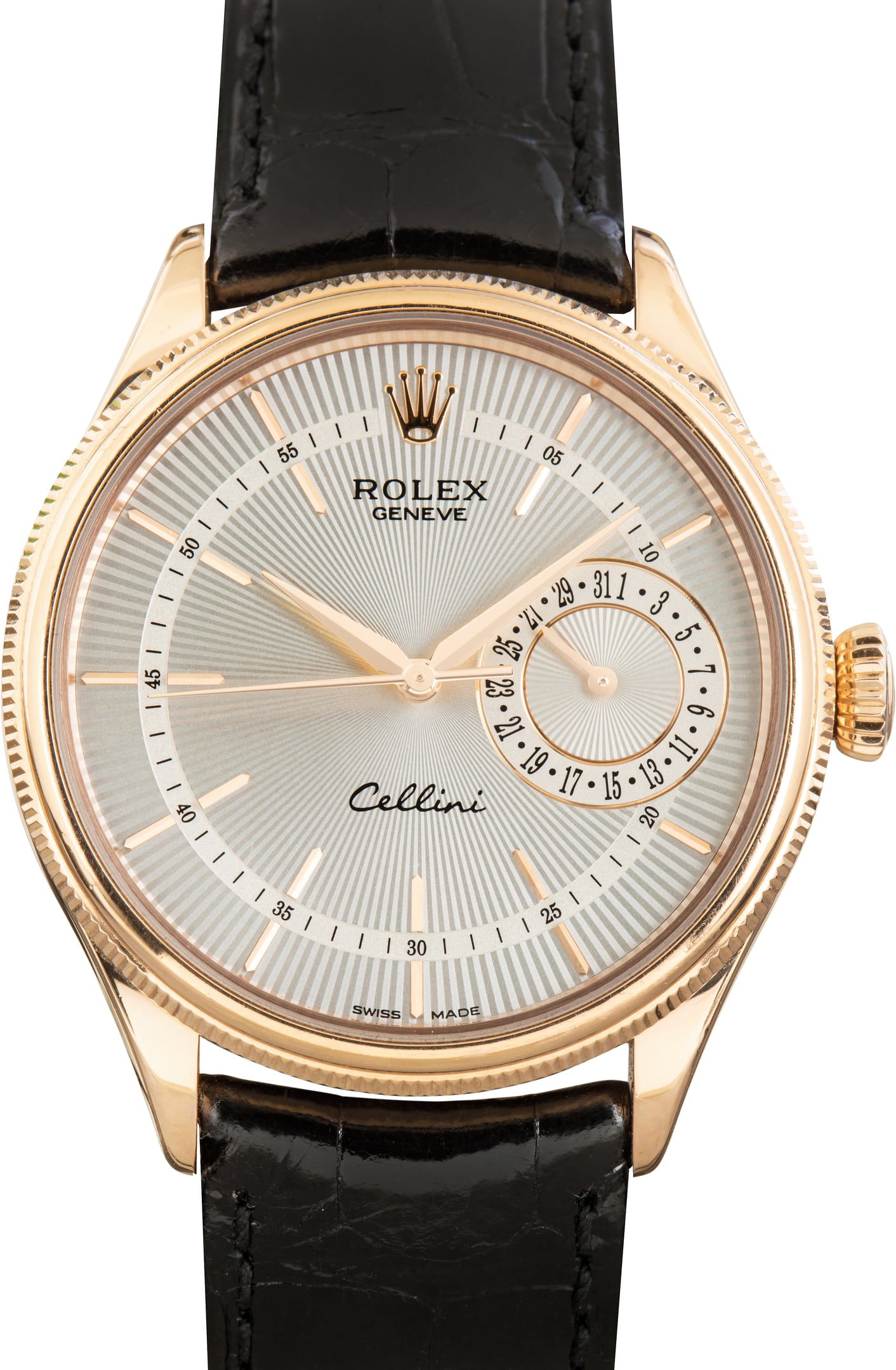 Pre-Owned Rolex Cellini ref 50515 Black Guilloche Dial