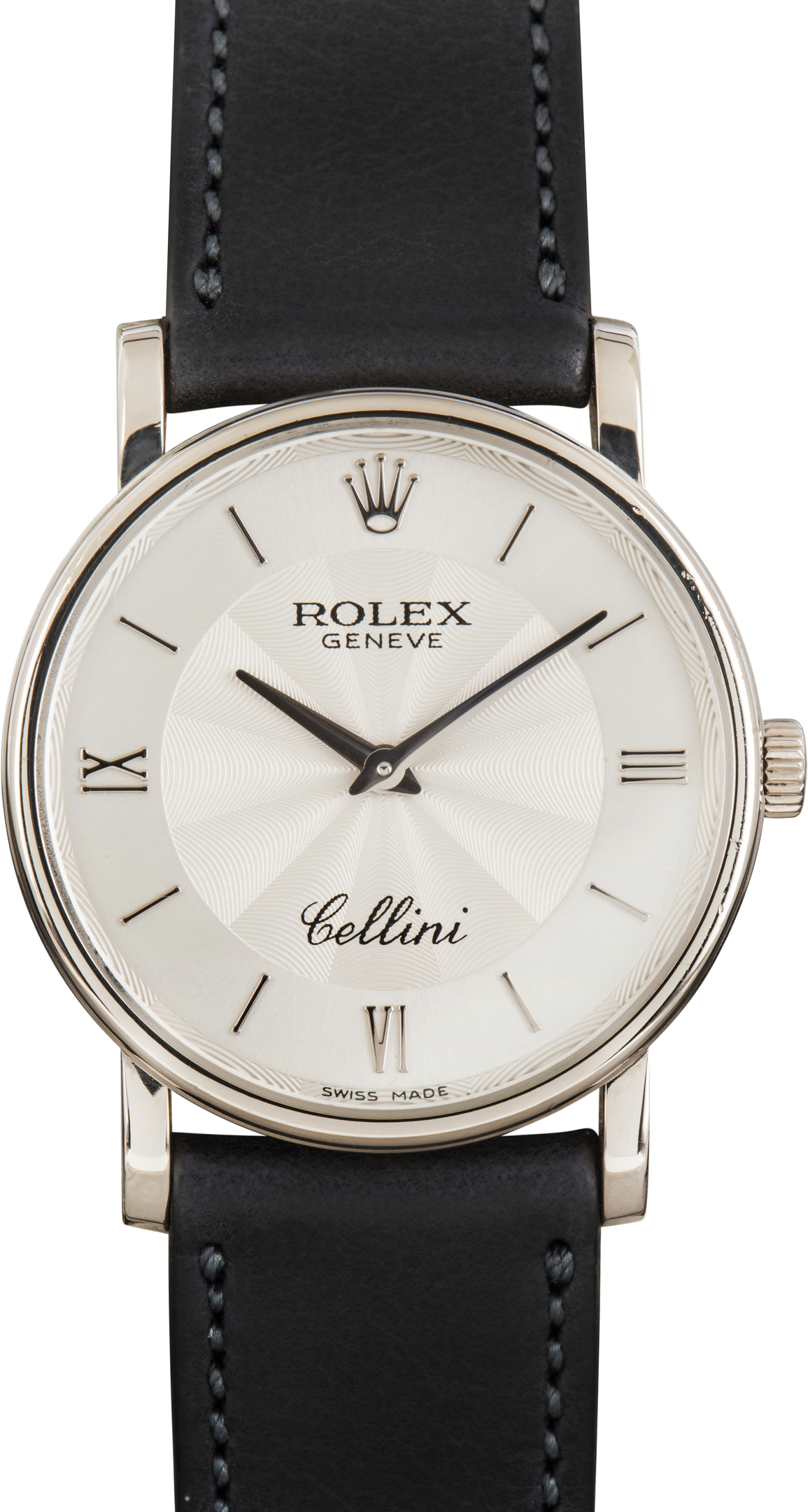 Pre-Owned Rolex Cellini Silver Dial Ref 5115 18k White Gold