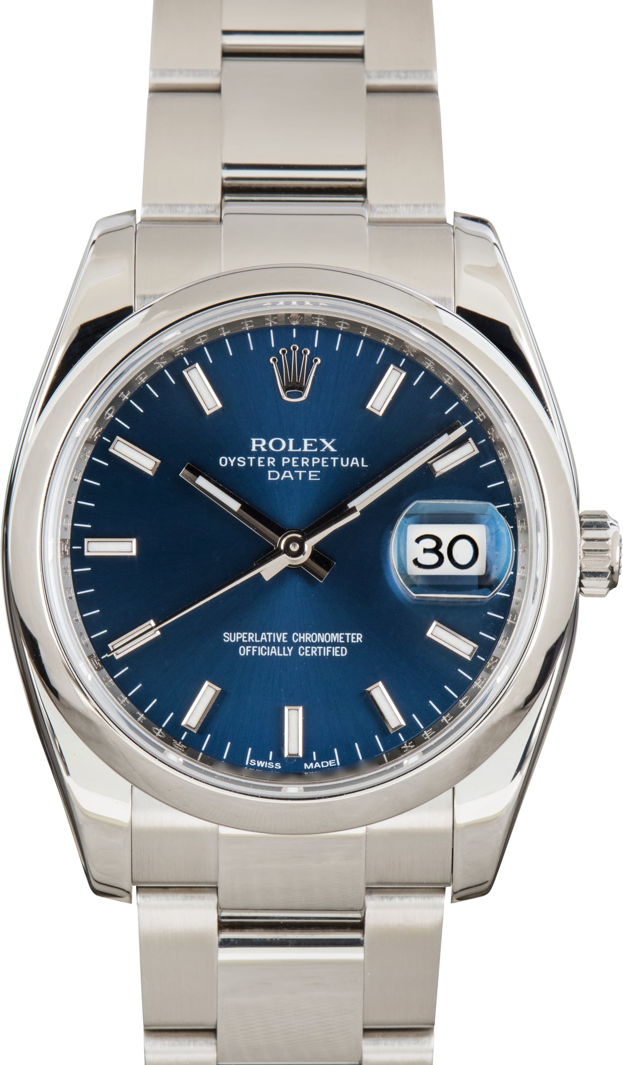 Pre-Owned Rolex Date ref 115200 Blue Dial