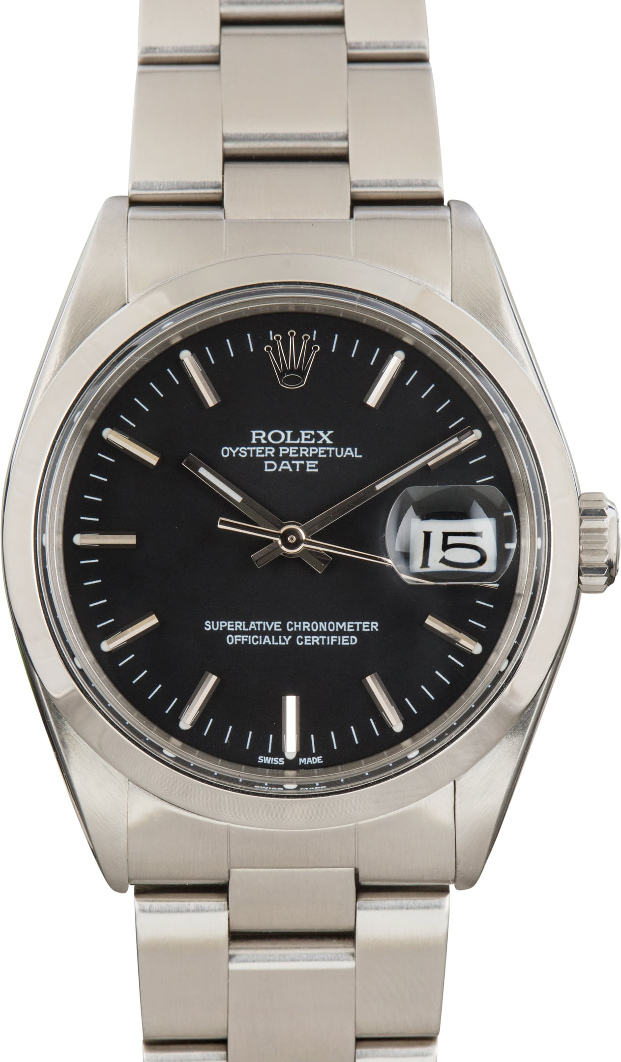 Pre-Owned Rolex Date Ref 1500 Black Dial