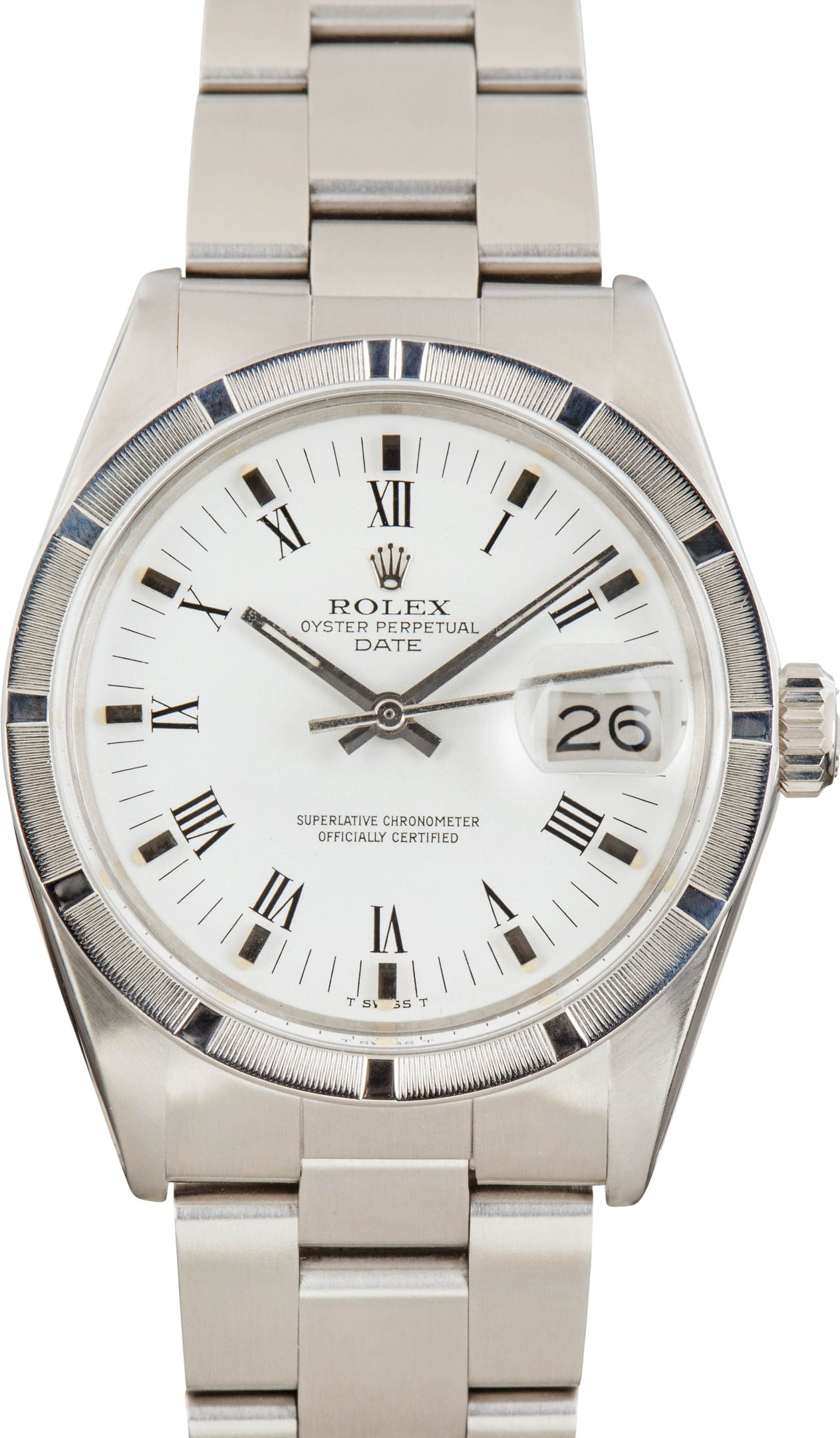 Pre-Owned Rolex Date 1501 White Roman Dial