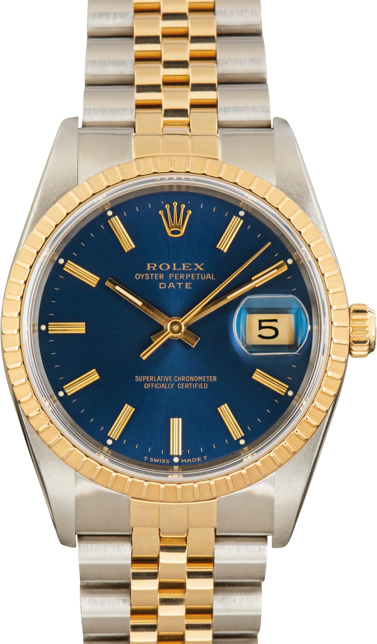 Pre-Owned Rolex Date ref 15223 Blue Dial