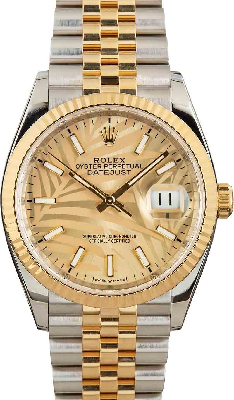 Pre-Owned Rolex Datejust 36 Ref 126233 Palm Motif Dial