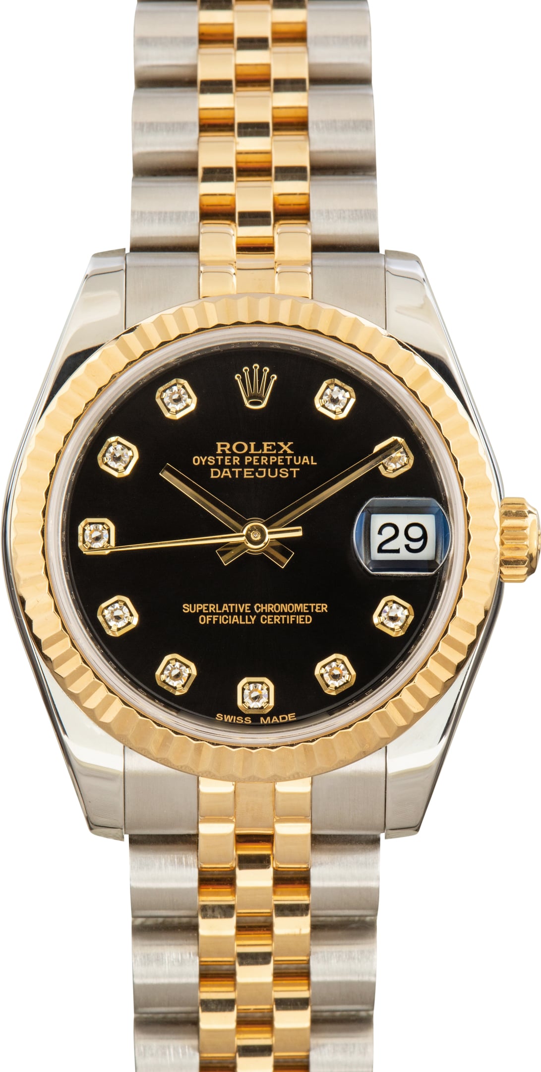 Pre-Owned Rolex Datejust 31 Ref 178273 Black Diamond Dial