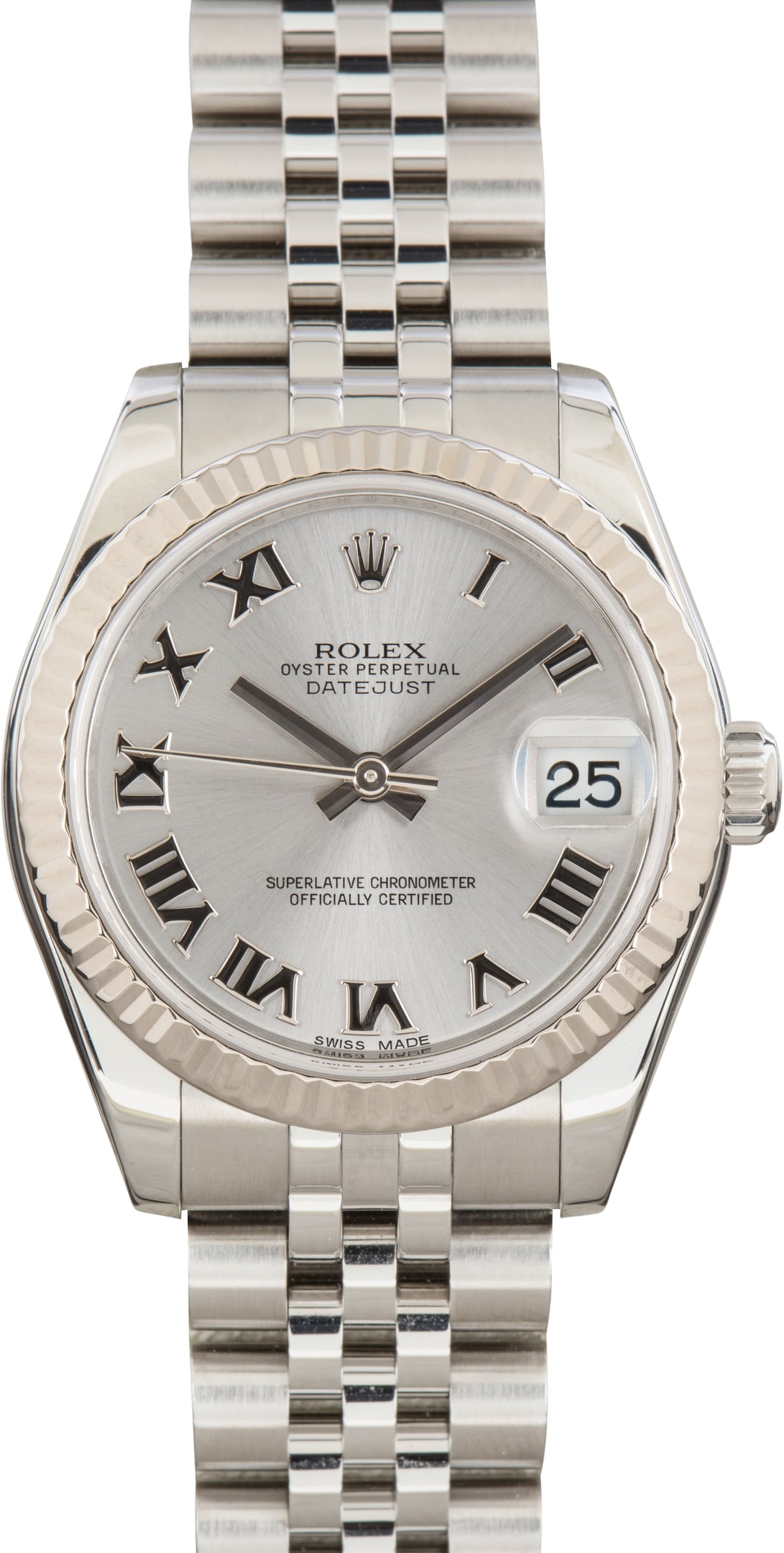 Pre-Owned Ladies Rolex Datejust 31 Ref 178274 Rhodium Roman Dial