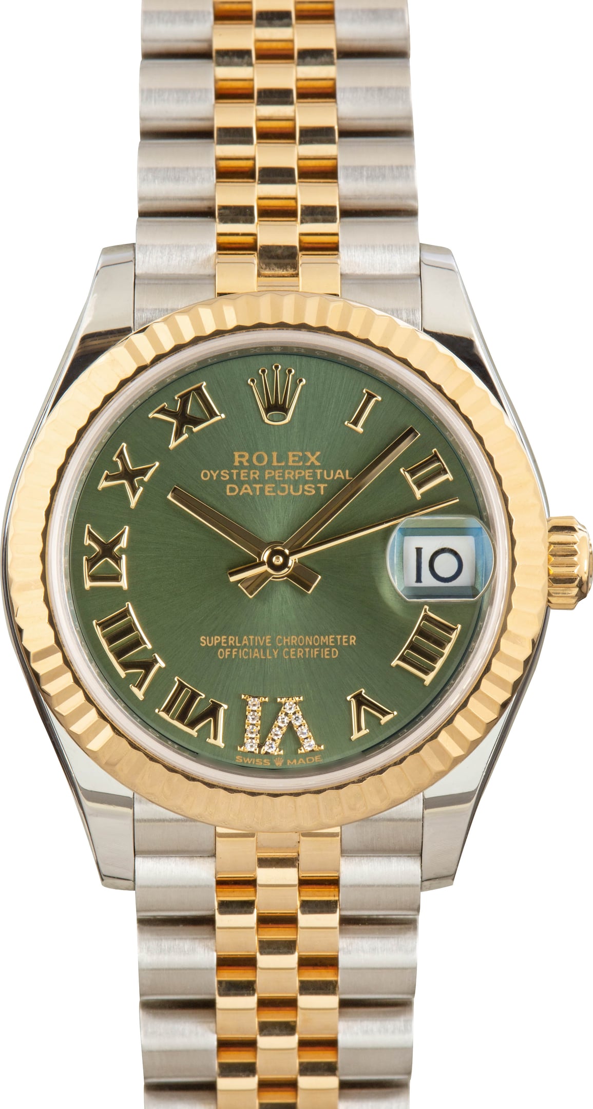 Pre-Owned Ladies Rolex Datejust 31 Ref 278273 Olive Green Diamond Dial