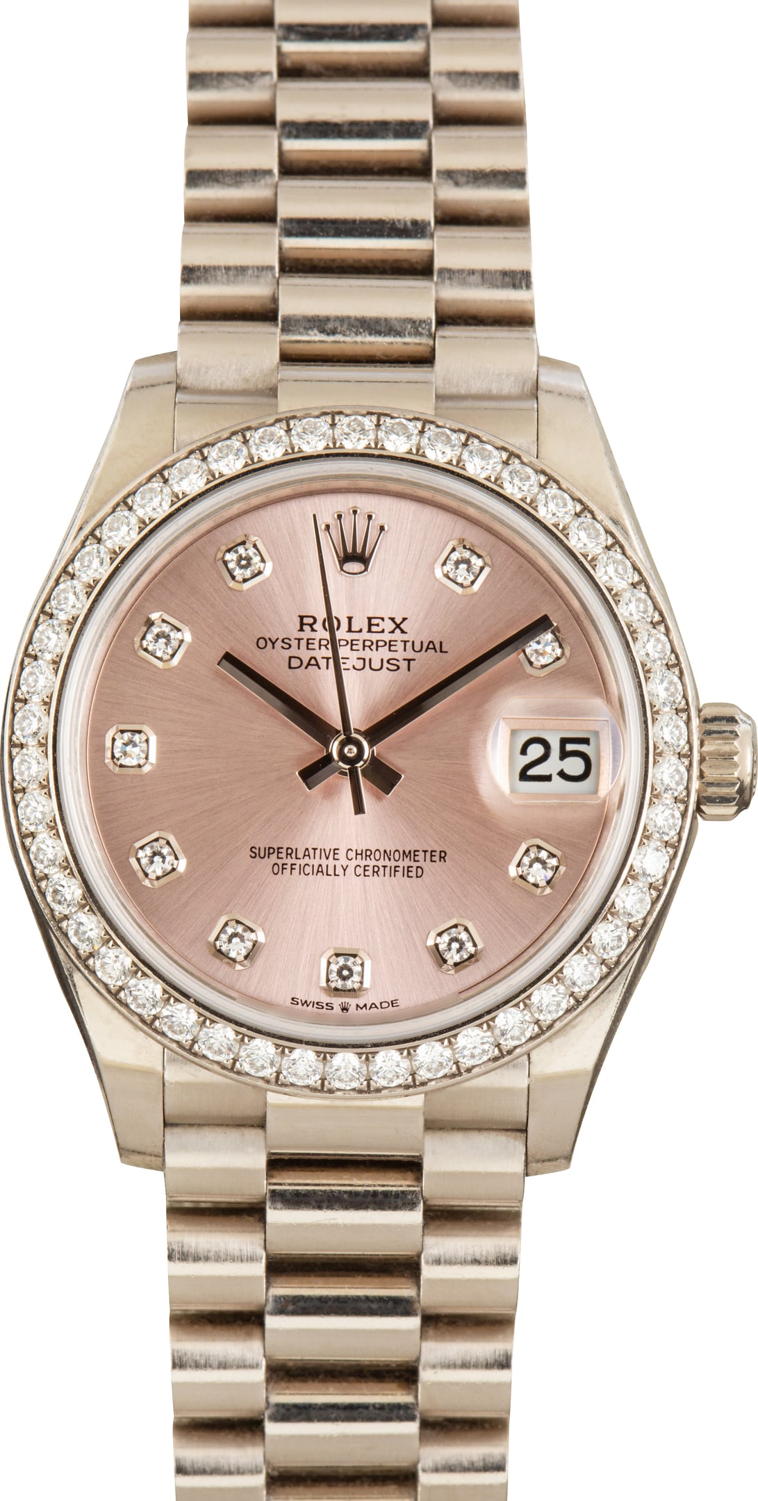 Pre-Owned Rolex Datejust 31 Ref 278289RBR Pink Diamond Dial