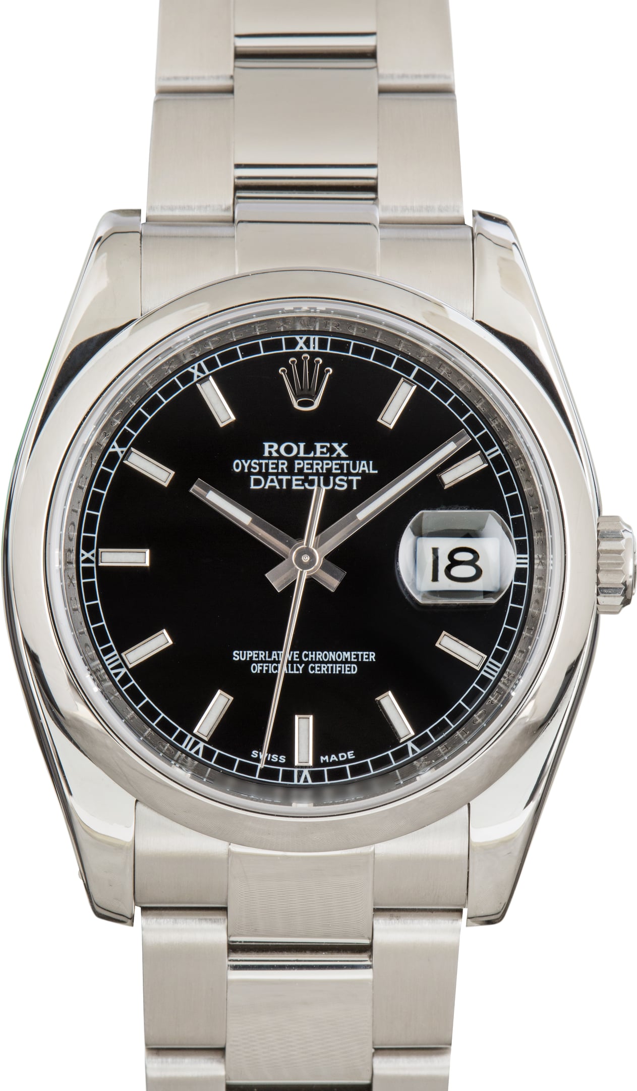 Pre-Owned Rolex Datejust 36 Black Dial ref 116200