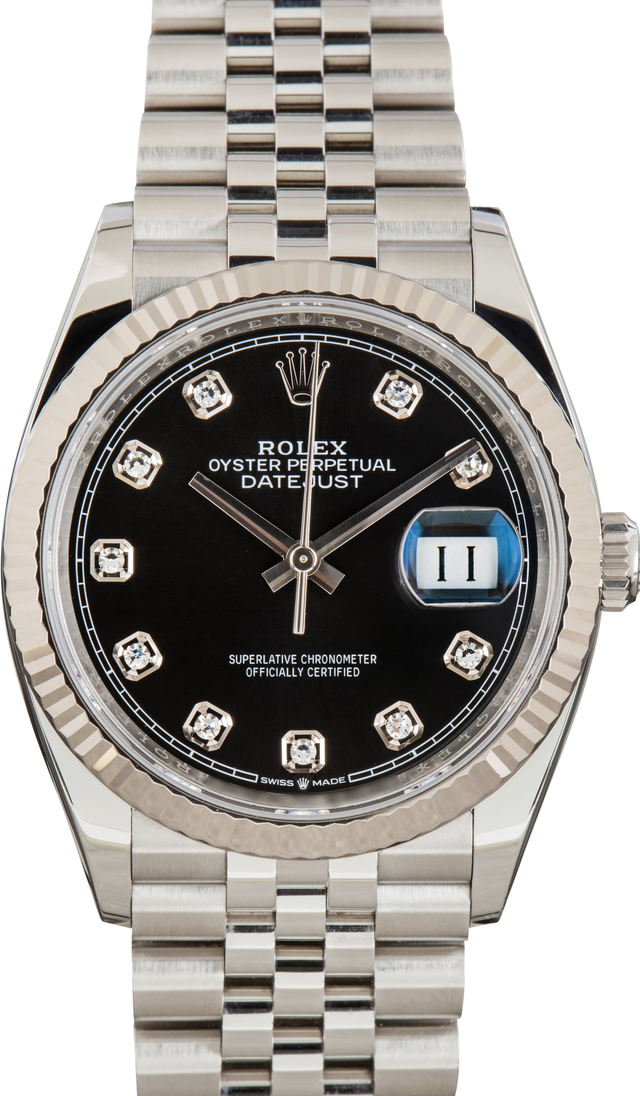Pre-Owned Black Diamond Dial Rolex Datejust 36 Ref 126234