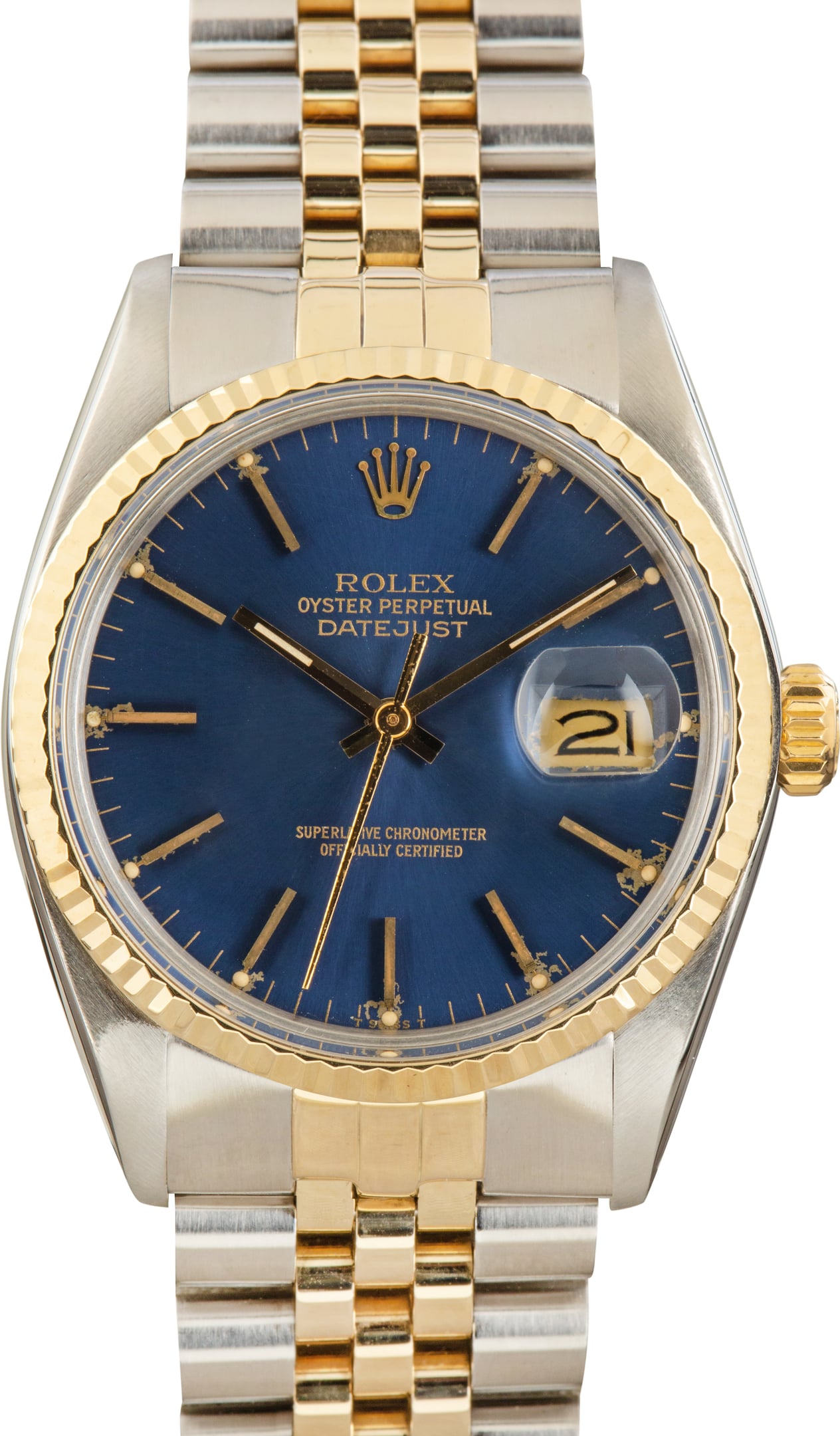 Pre-Owned Rolex Datejust 36 Ref 16013 Blue Index Dial