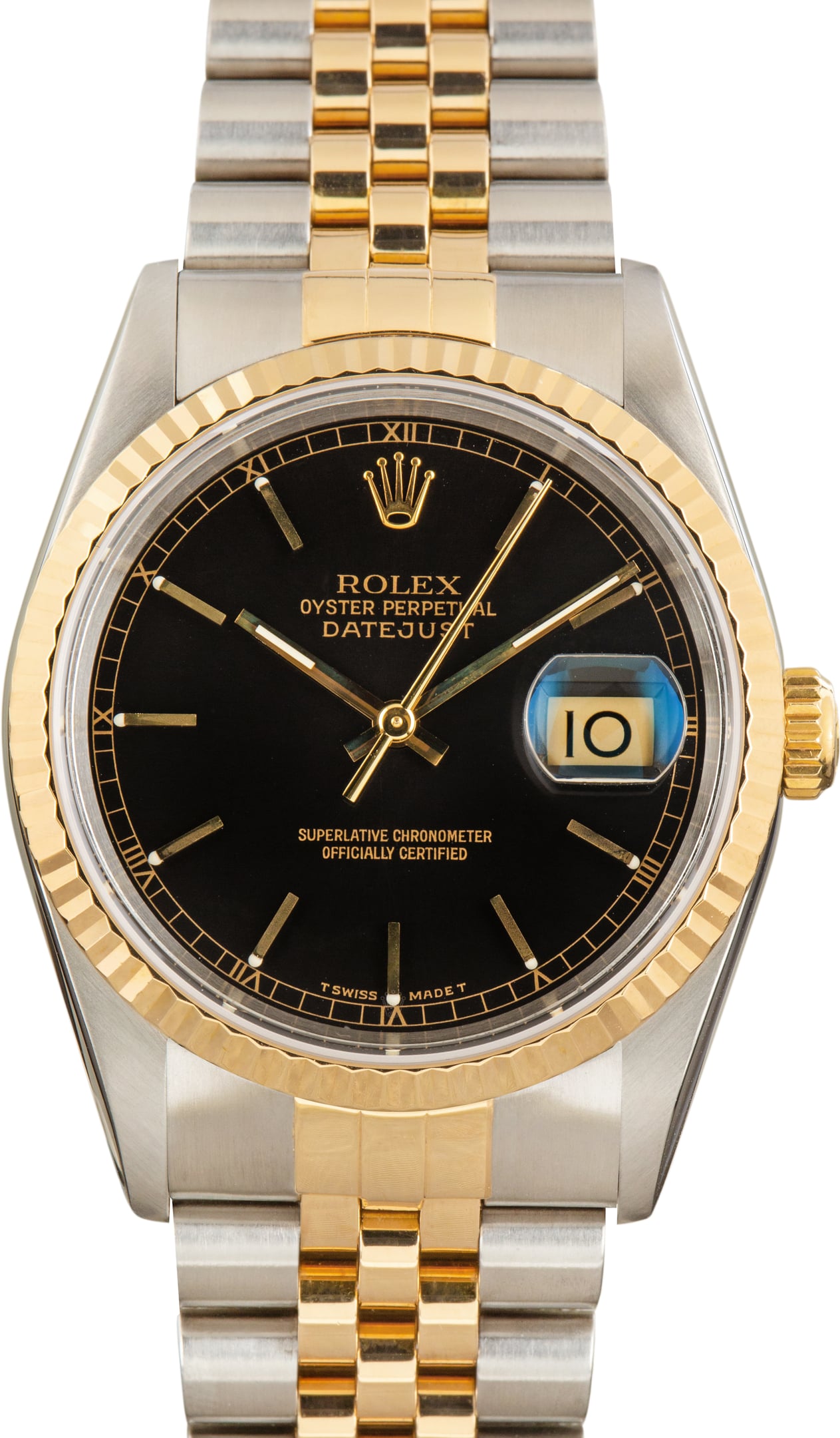 Pre-Owned Rolex Datejust 36 Ref 16233 Black Index Dial