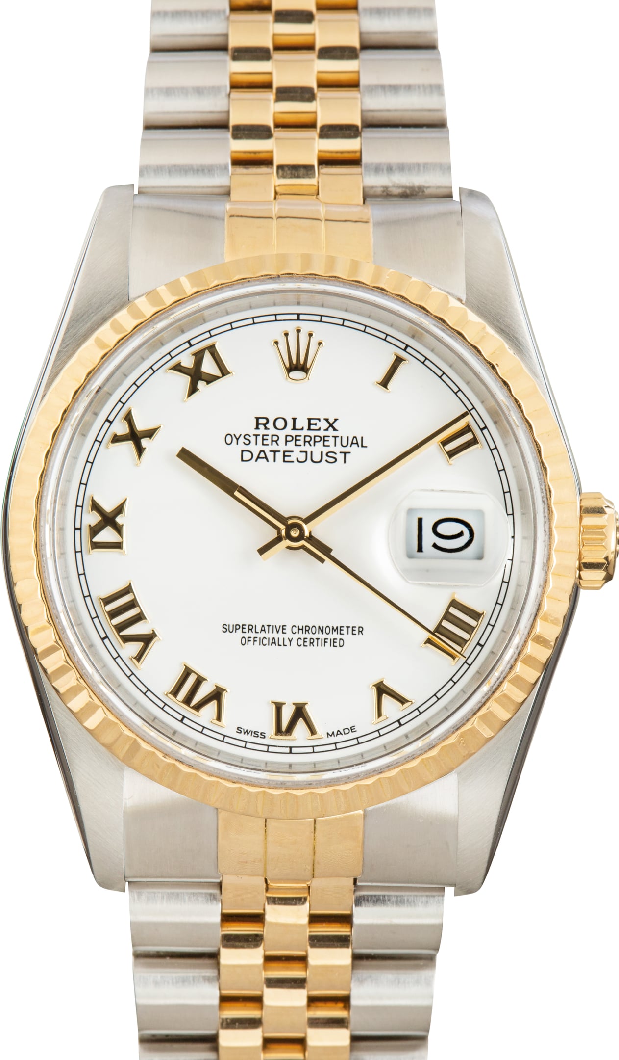 Pre-Owned Rolex Datejust 36 ref 16233 White Roman Dial
