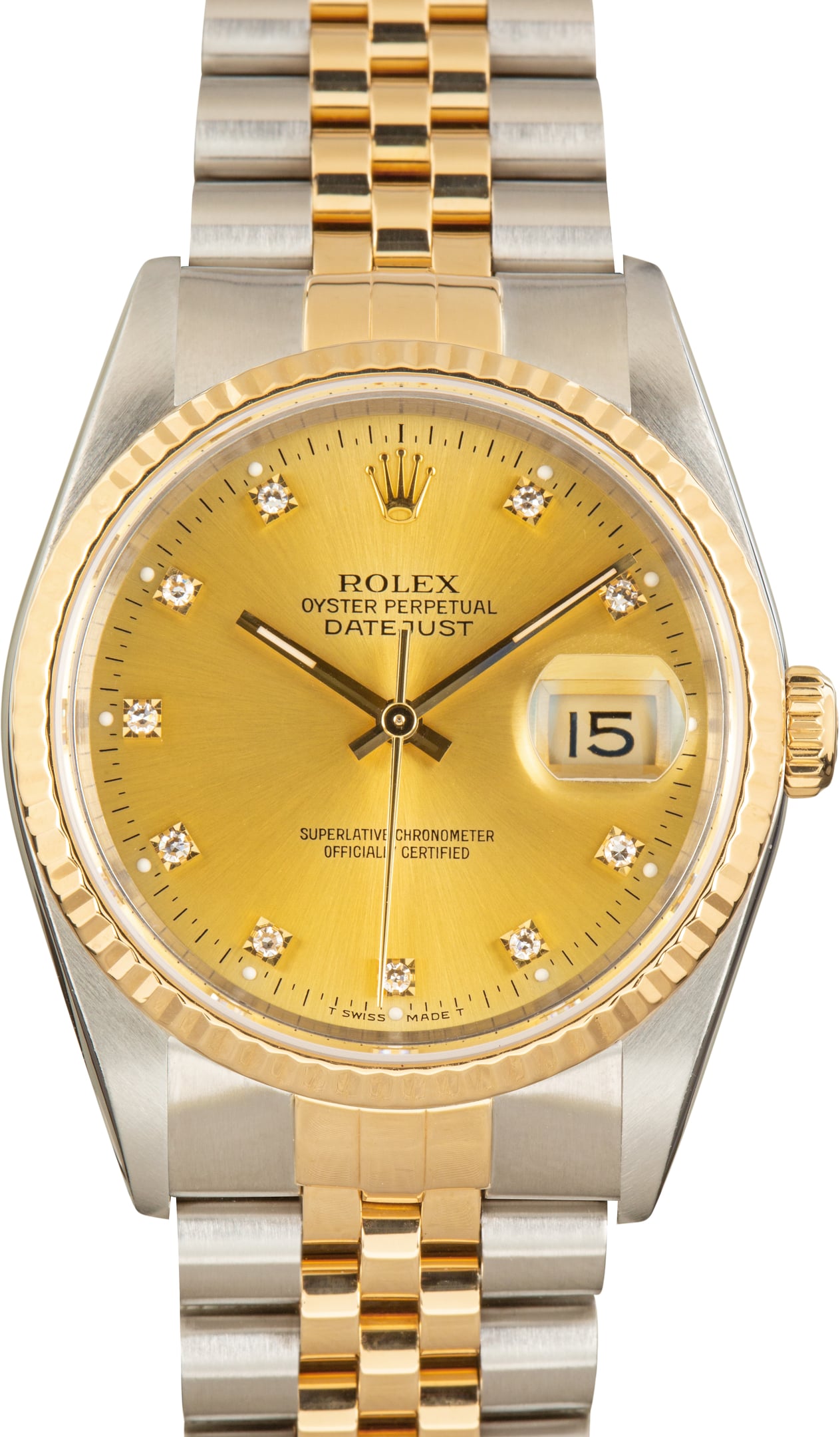 Pre-Owned Rolex Datejust 36 16233 Champagne Diamond Dial