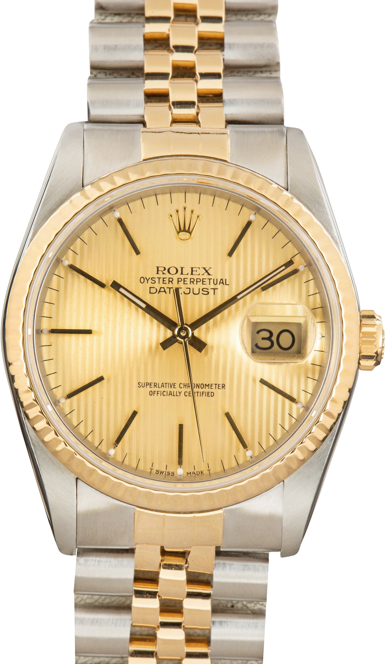 Pre-Owned Rolex Datejust 36 ref 16233 Champagne Tapestry Dial