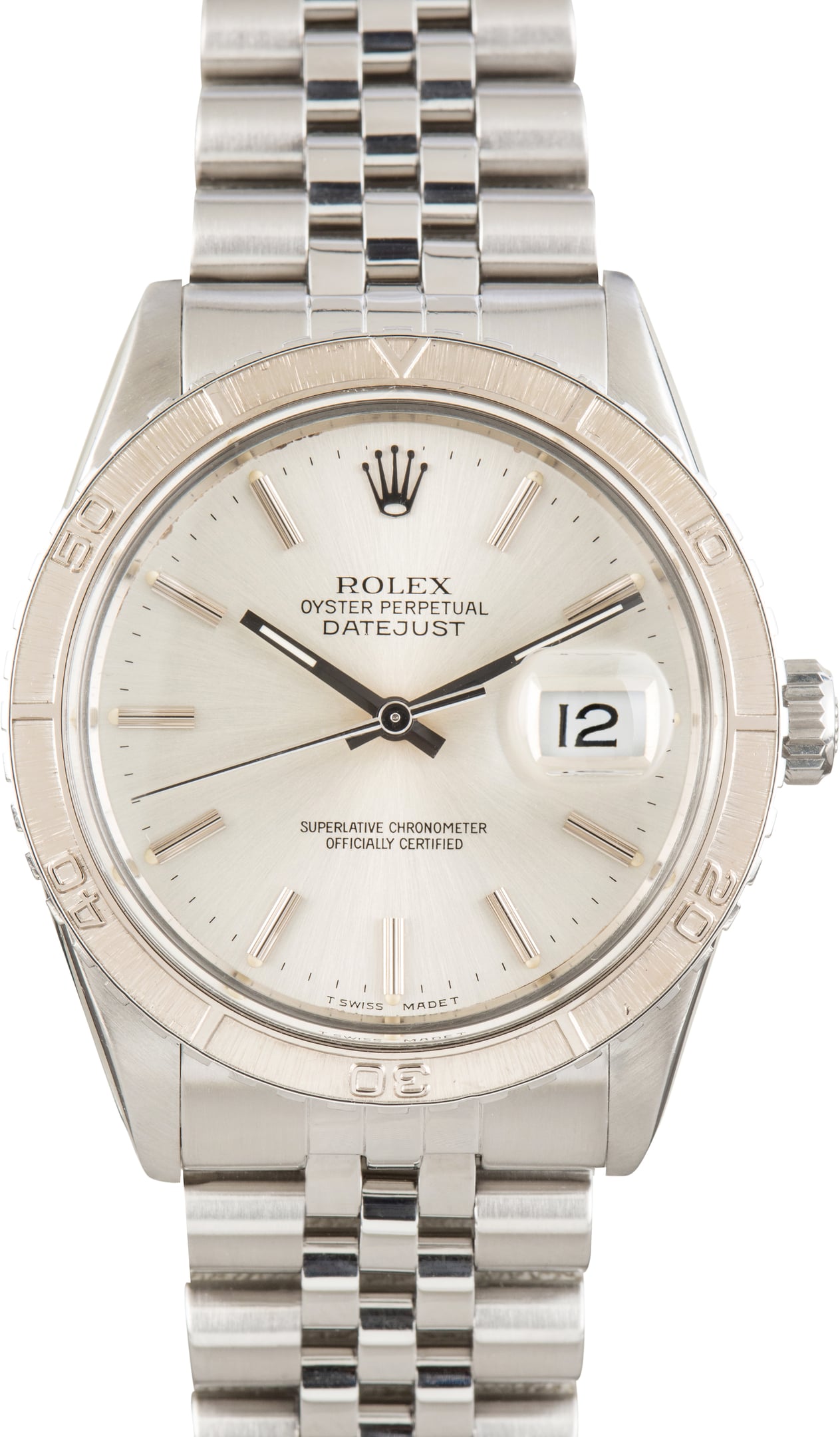 Pre-Owned Silver Dial Rolex Datejust 36 Ref 16250 Turn-O-Graph Bezel