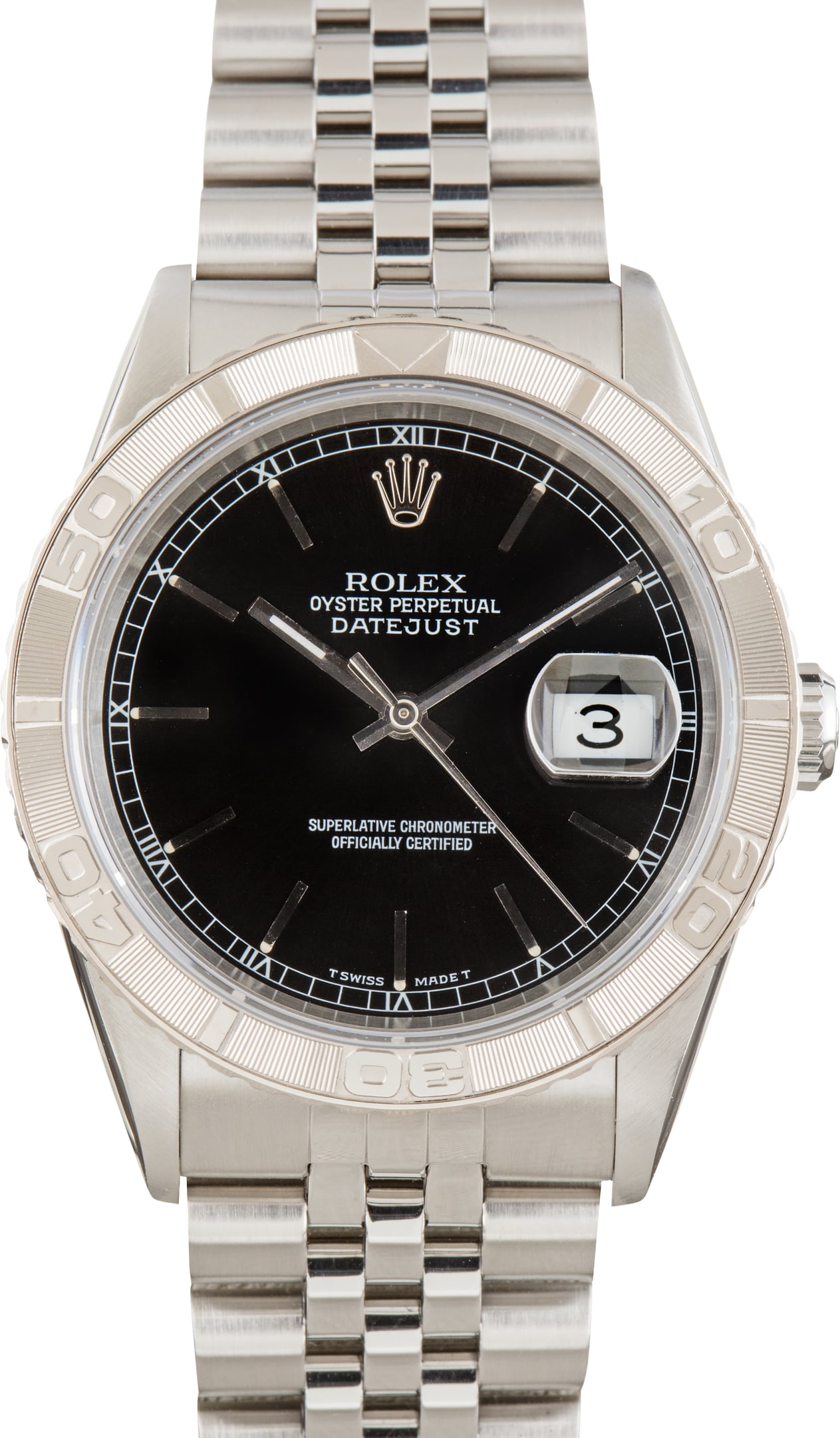Pre-Owned Rolex Datejust Ref 16264 Black Dial Thunderbird