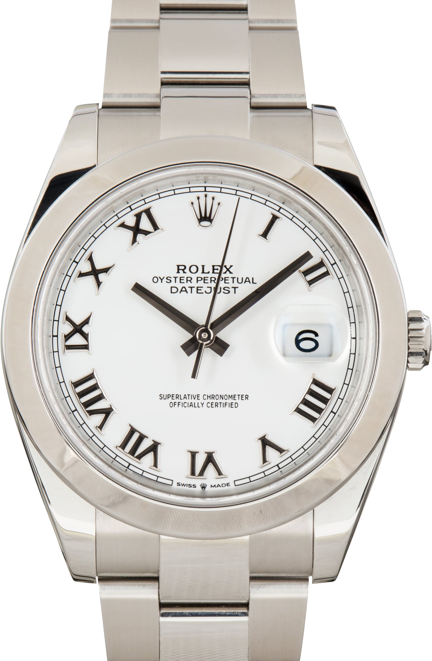 Pre-Owned White Roman Dial Rolex Datejust 41 Ref 126300