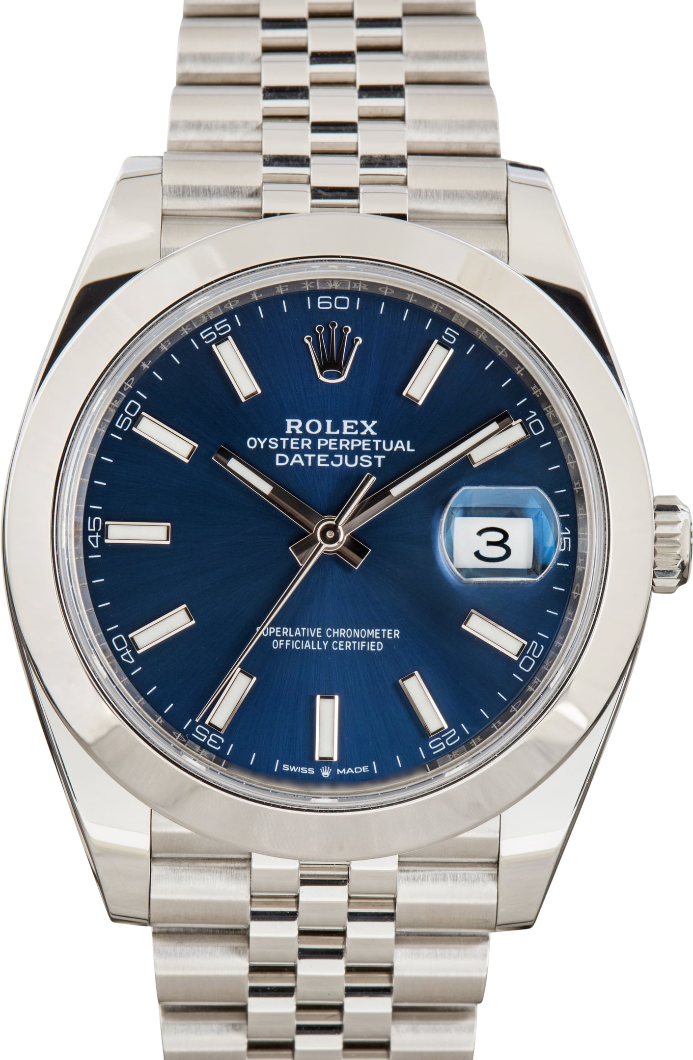 Pre-Owned Blue Dial Rolex Datejust 41 Ref 126300 Jubilee Band