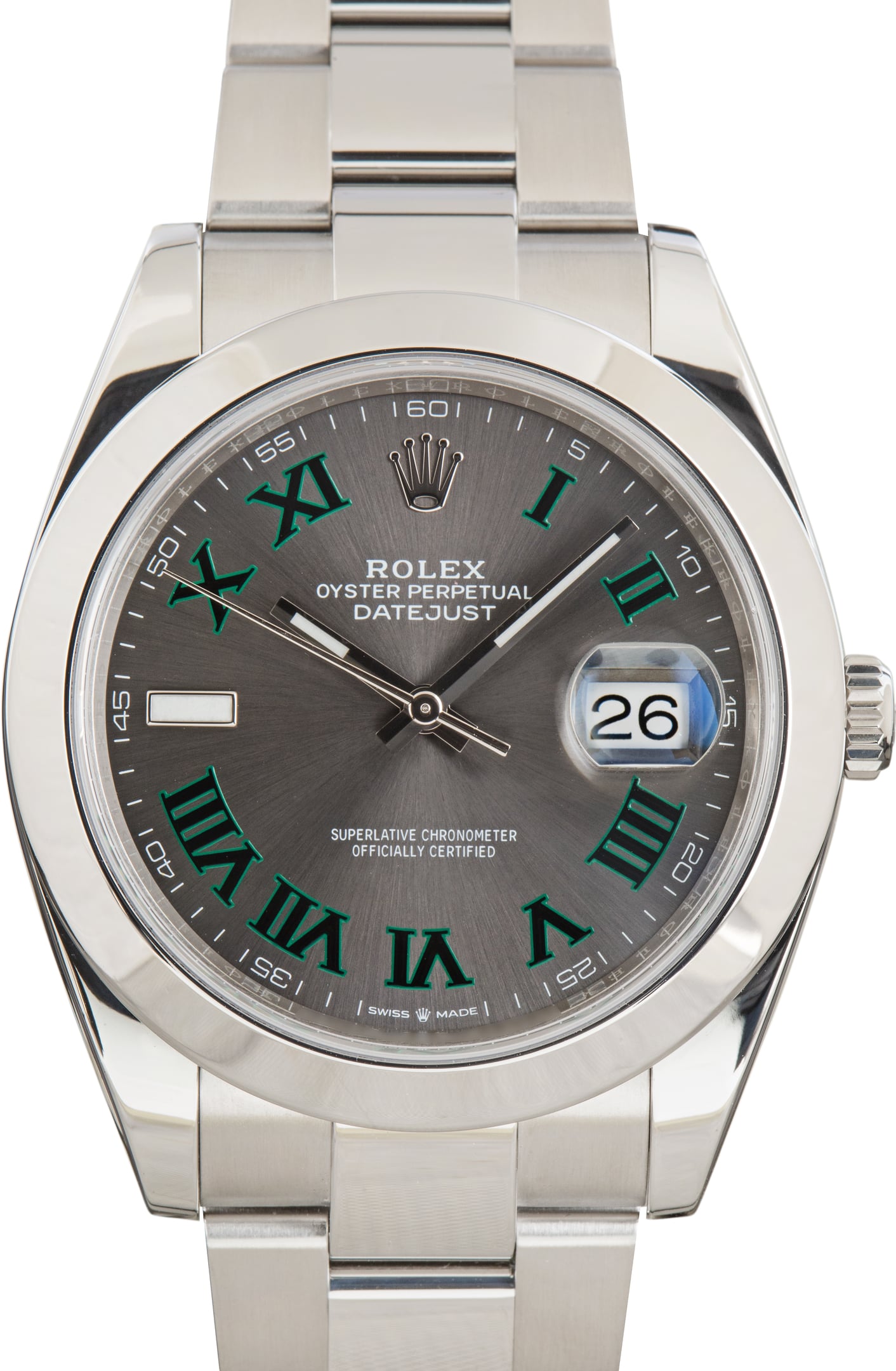 Pre-Owned Rolex Datejust 126300 41 Slate Wimbledon Dial ref 126300