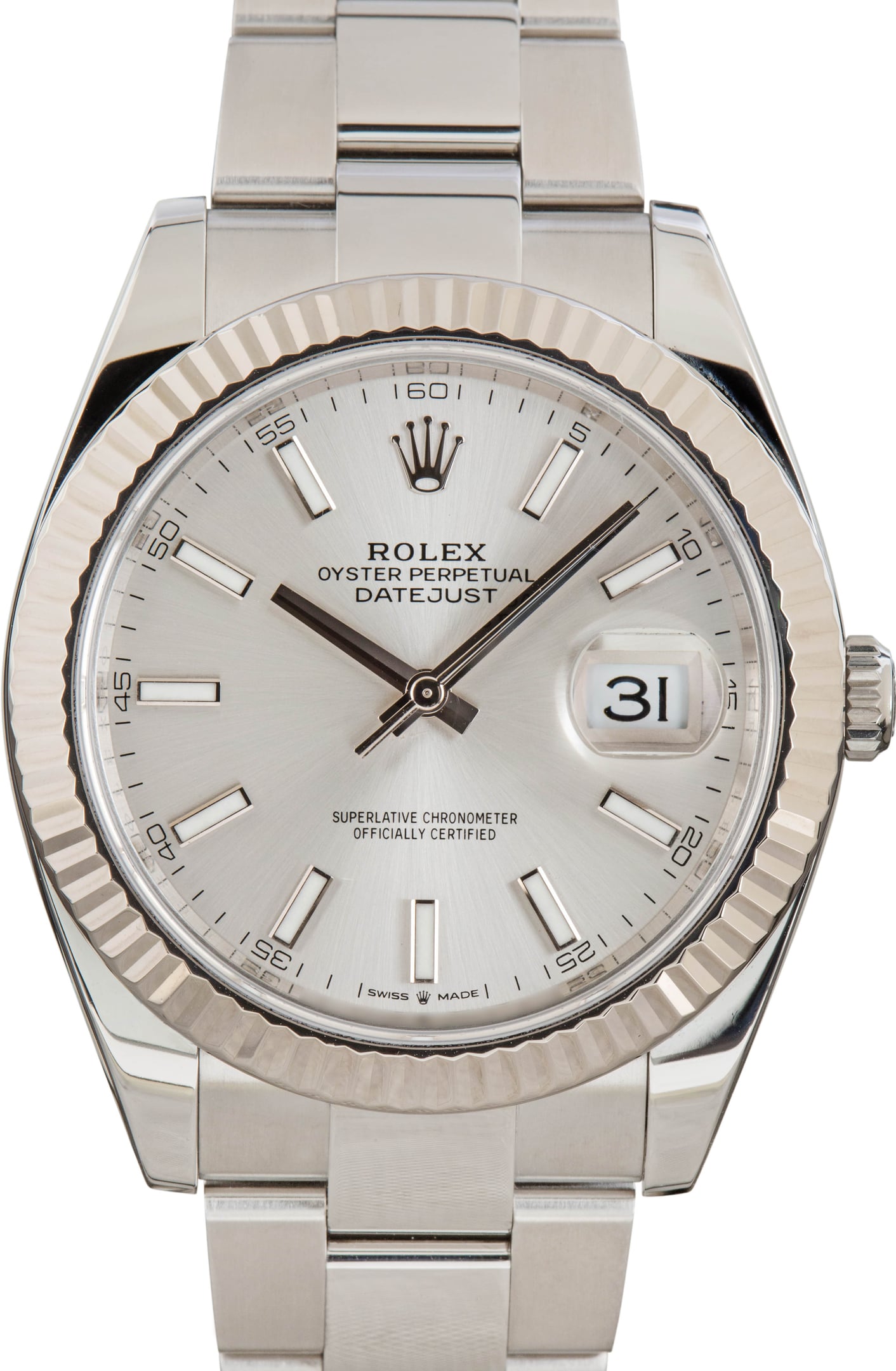 Pre-Owned Rolex Datejust 41 Oyster Band 126334 Silver Dial