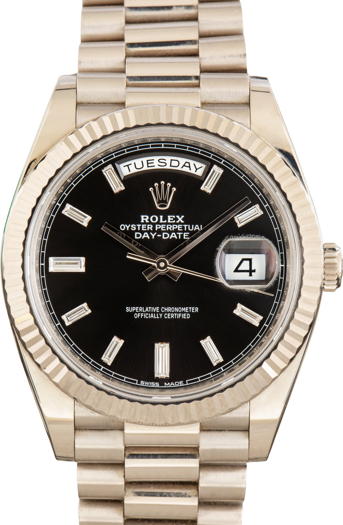 Pre-Owned Rolex Day-Date 40 Ref 228239 Black Diamond Dial