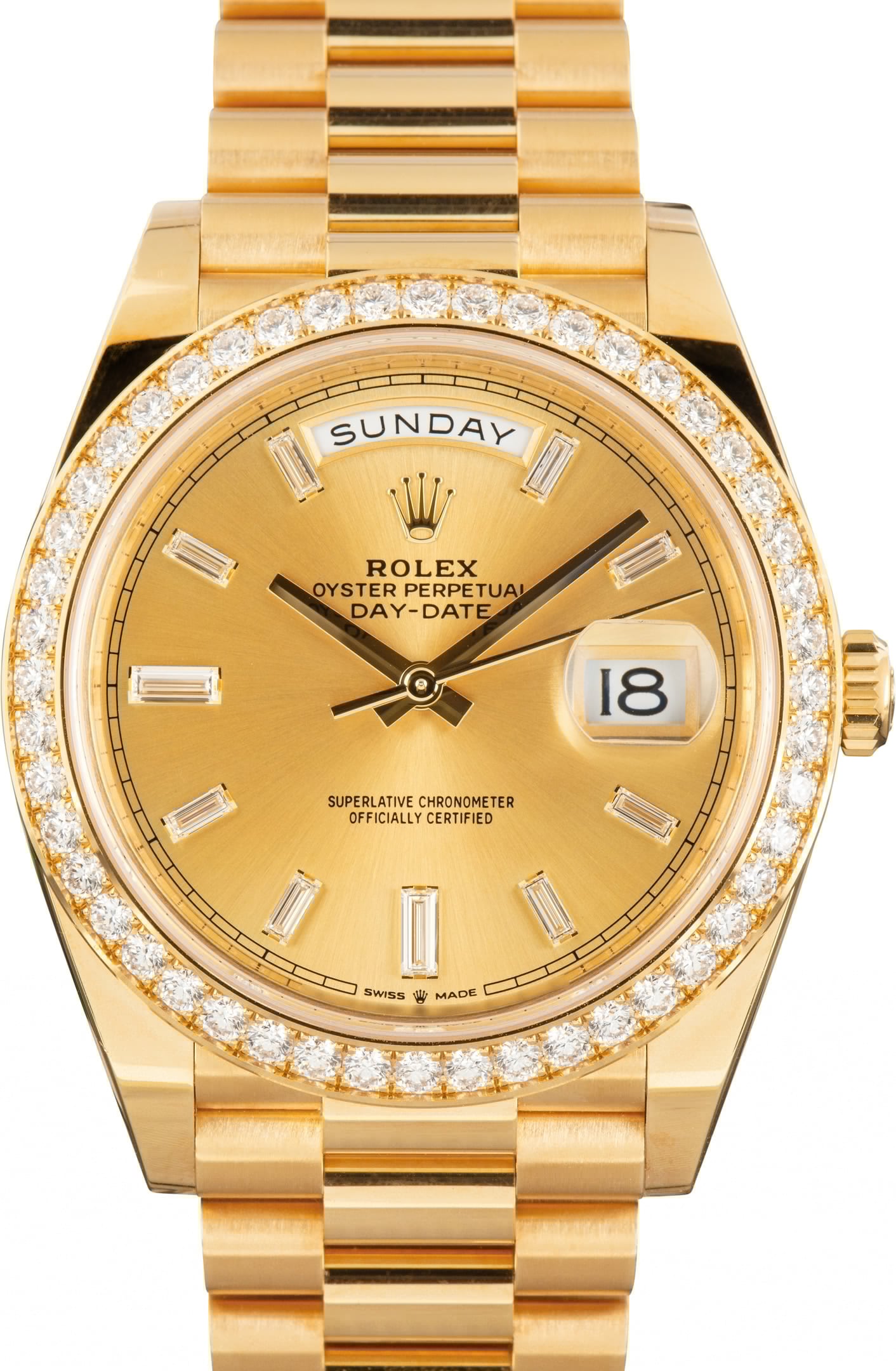 Pre-Owned Rolex Day-Date 40 Ref 228348 Champagne Diamond Dial