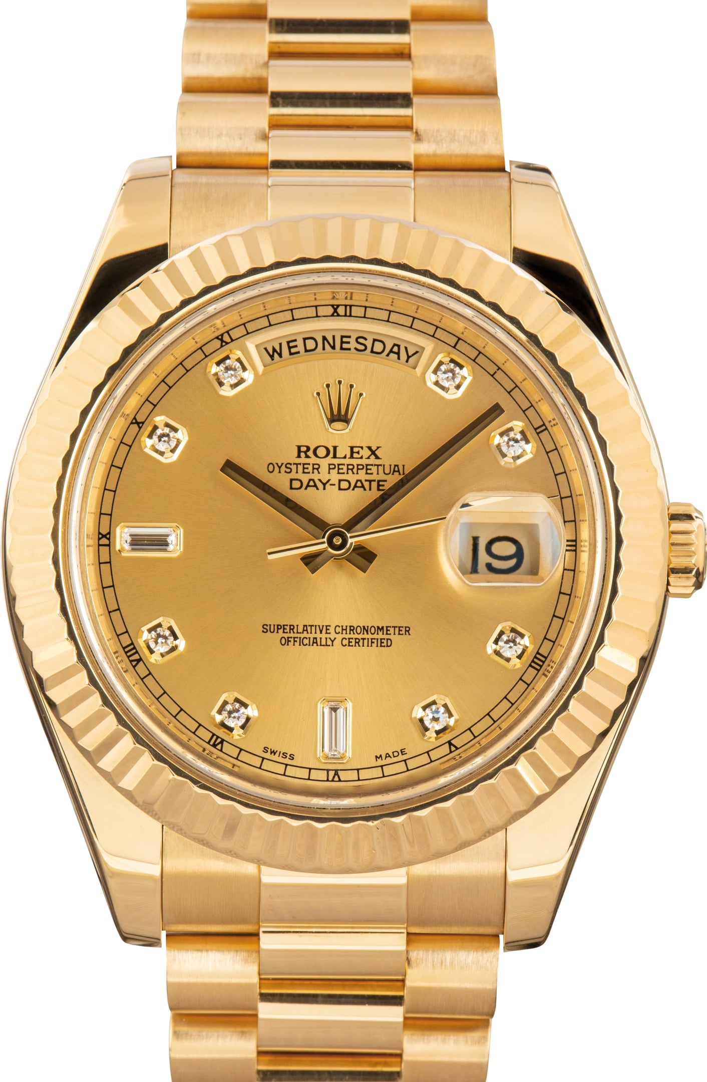Pre-Owned Rolex Day-Date II ref 218238 Diamond Dial