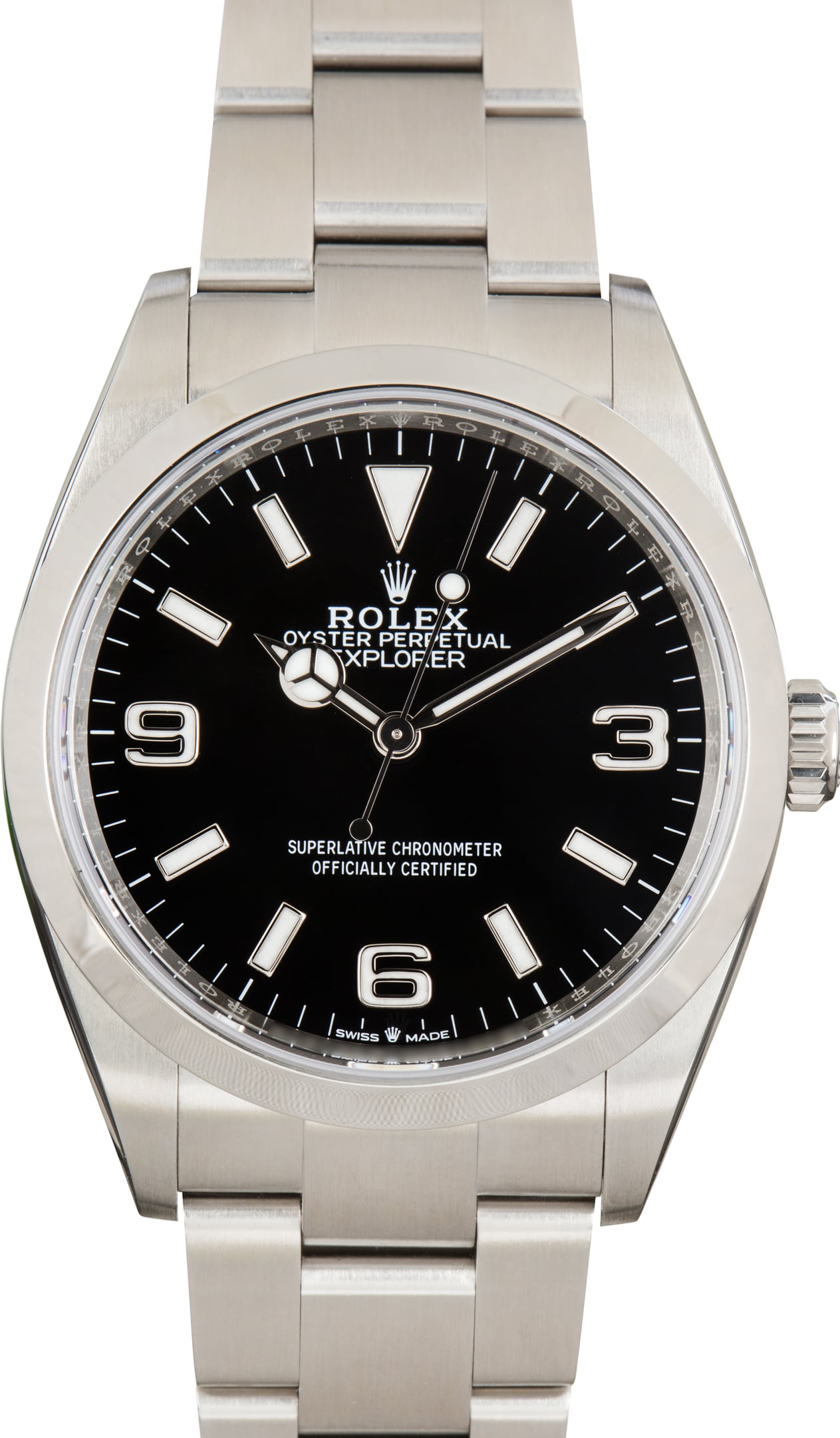 Pre-Owned Black Arabic Dial Rolex Explorer 124270 Stainless Steel