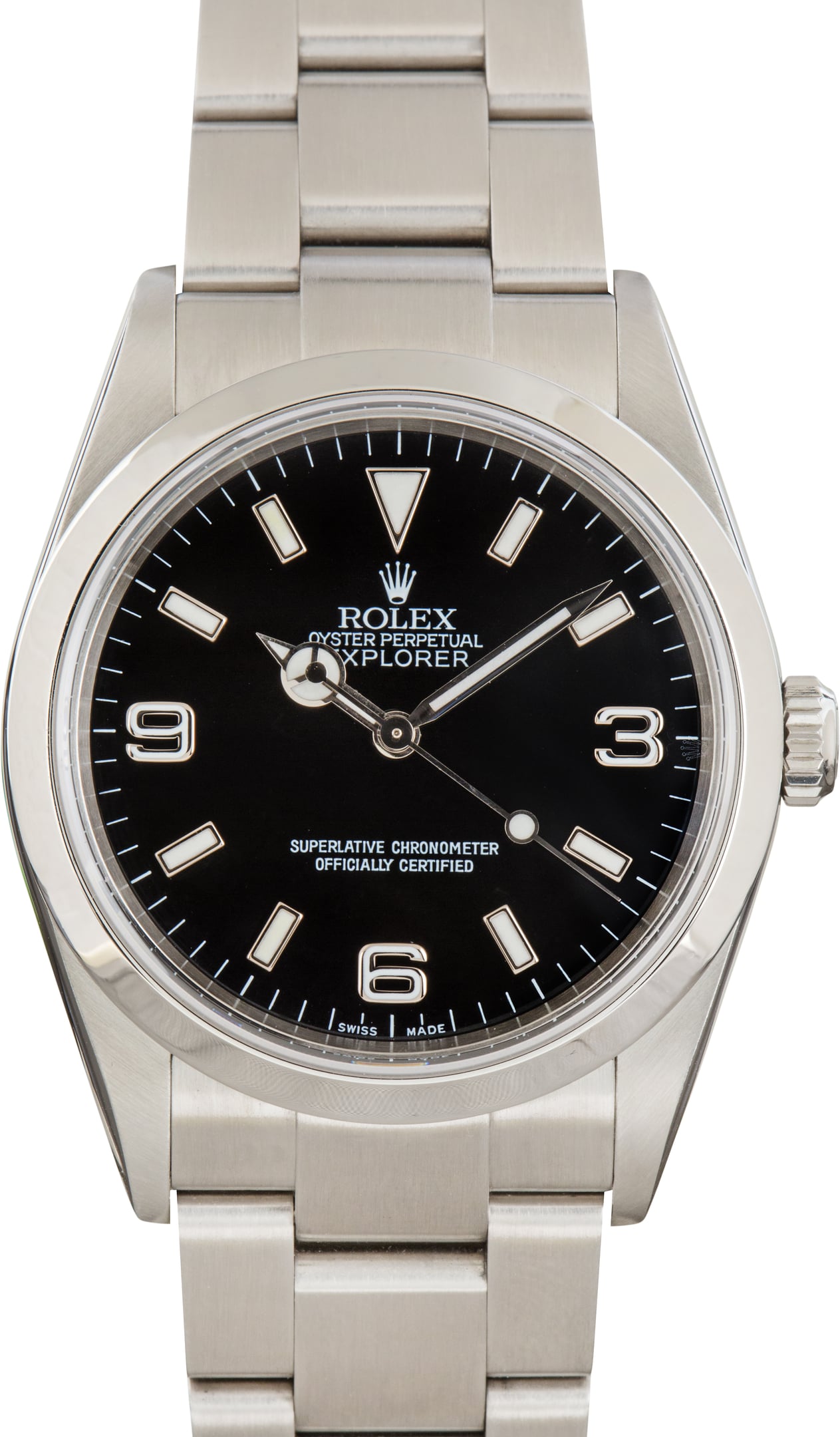 Pre-Owned Rolex Explorer 36 Steel ref 114270 Black Dial